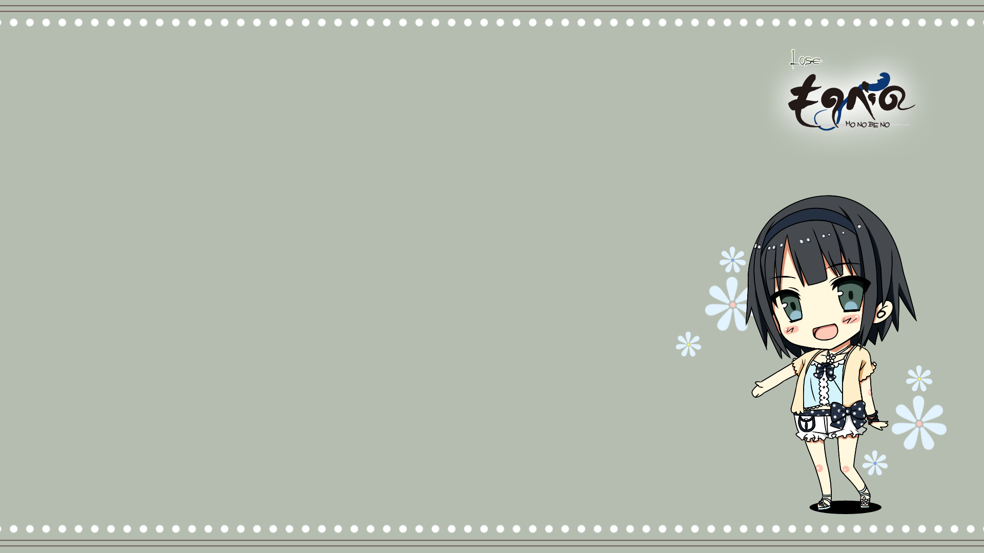 Anime Girls Monobeno Simple Background 1920x1080