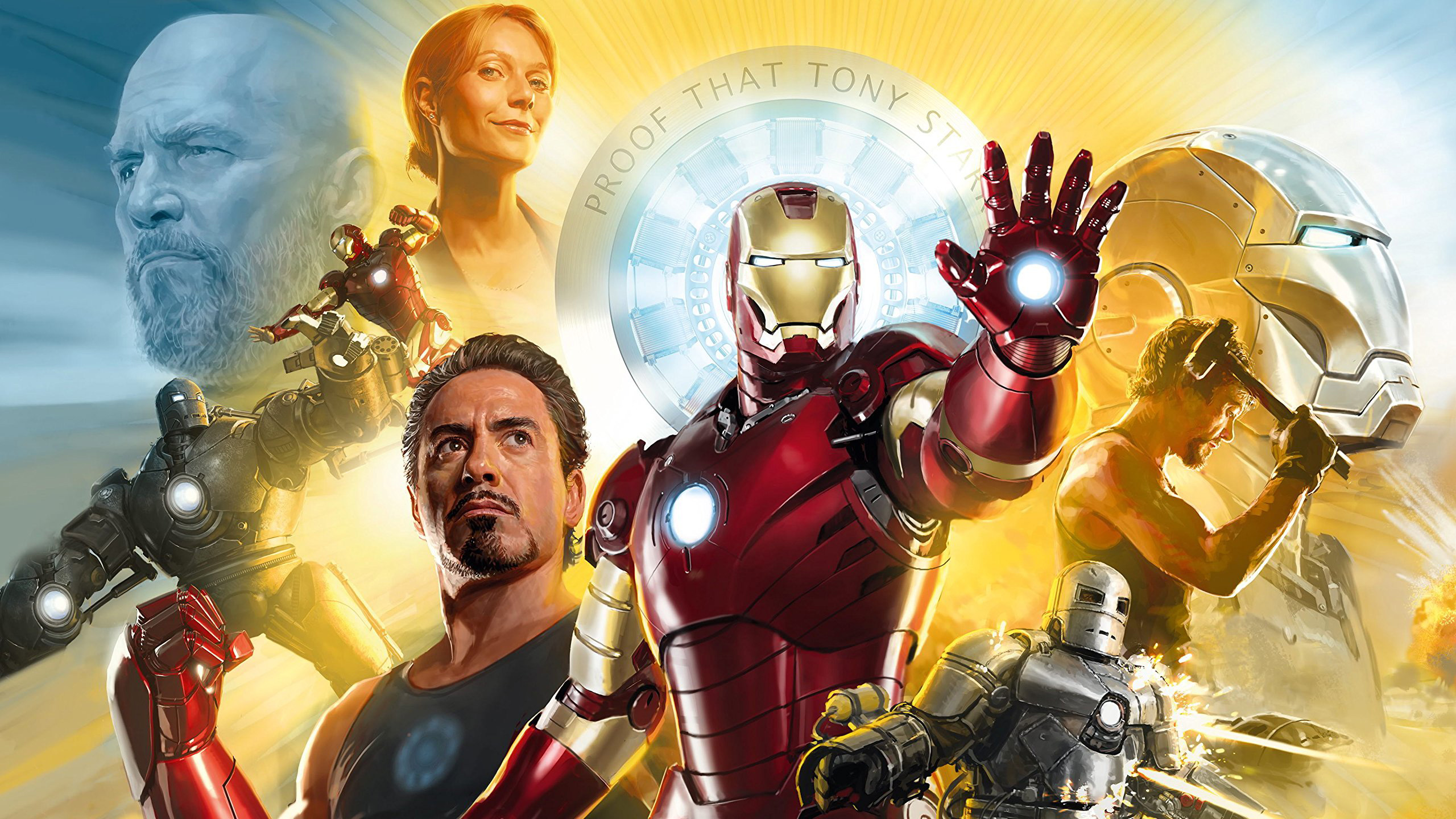 Iron Man Pepper Potts Tony Stark 2560x1440