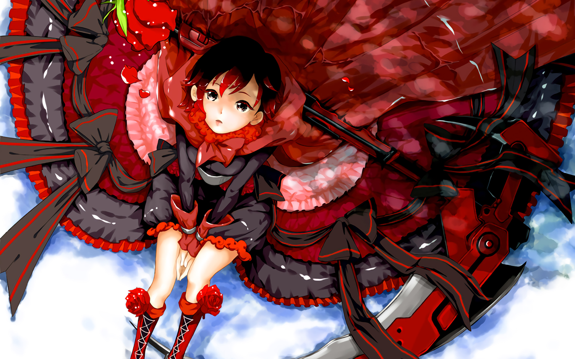 Anime Rwby Red Ruby Rose Rwby 1920x1200