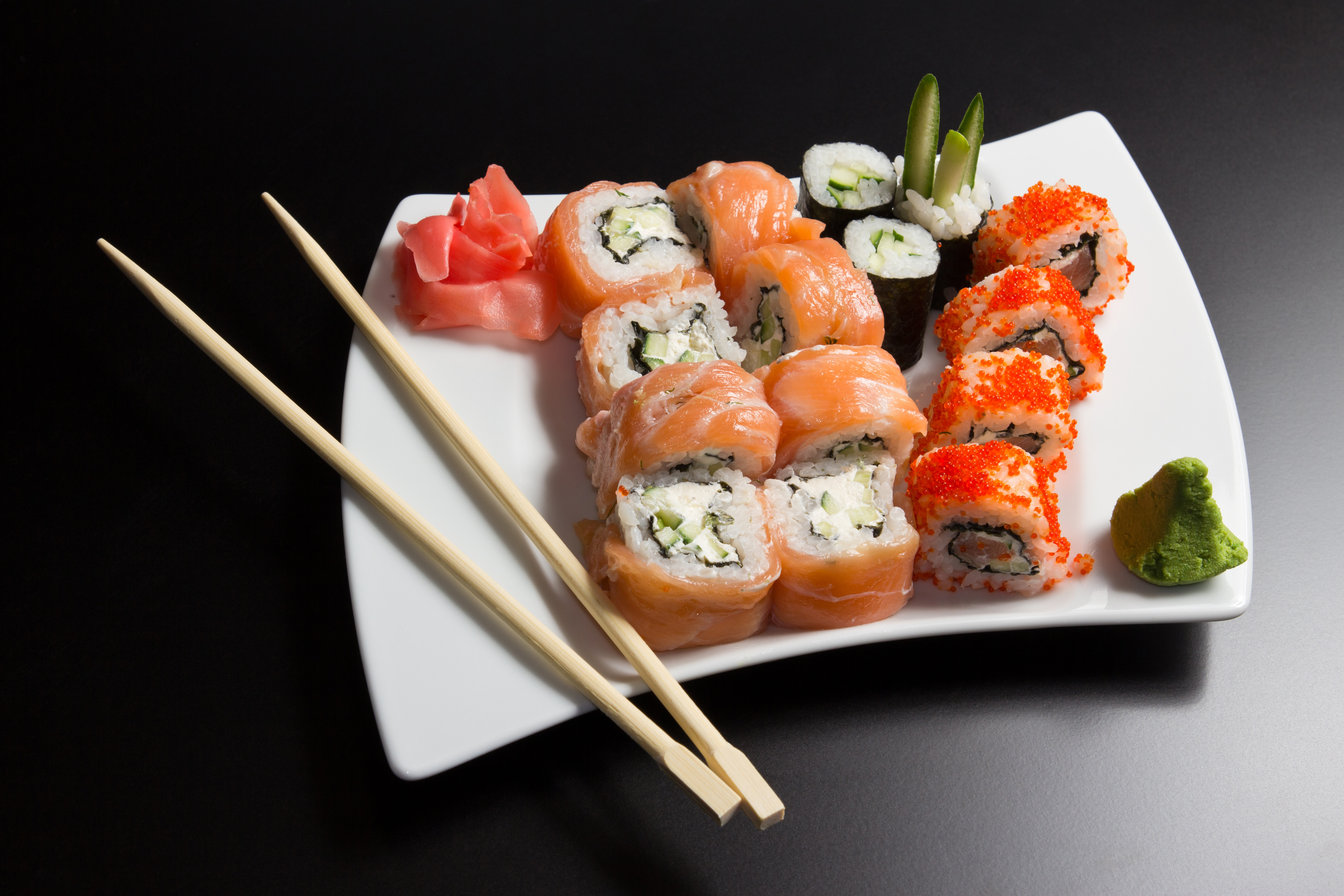 Chopsticks Fish Rice Seafood Sushi 5116x3411