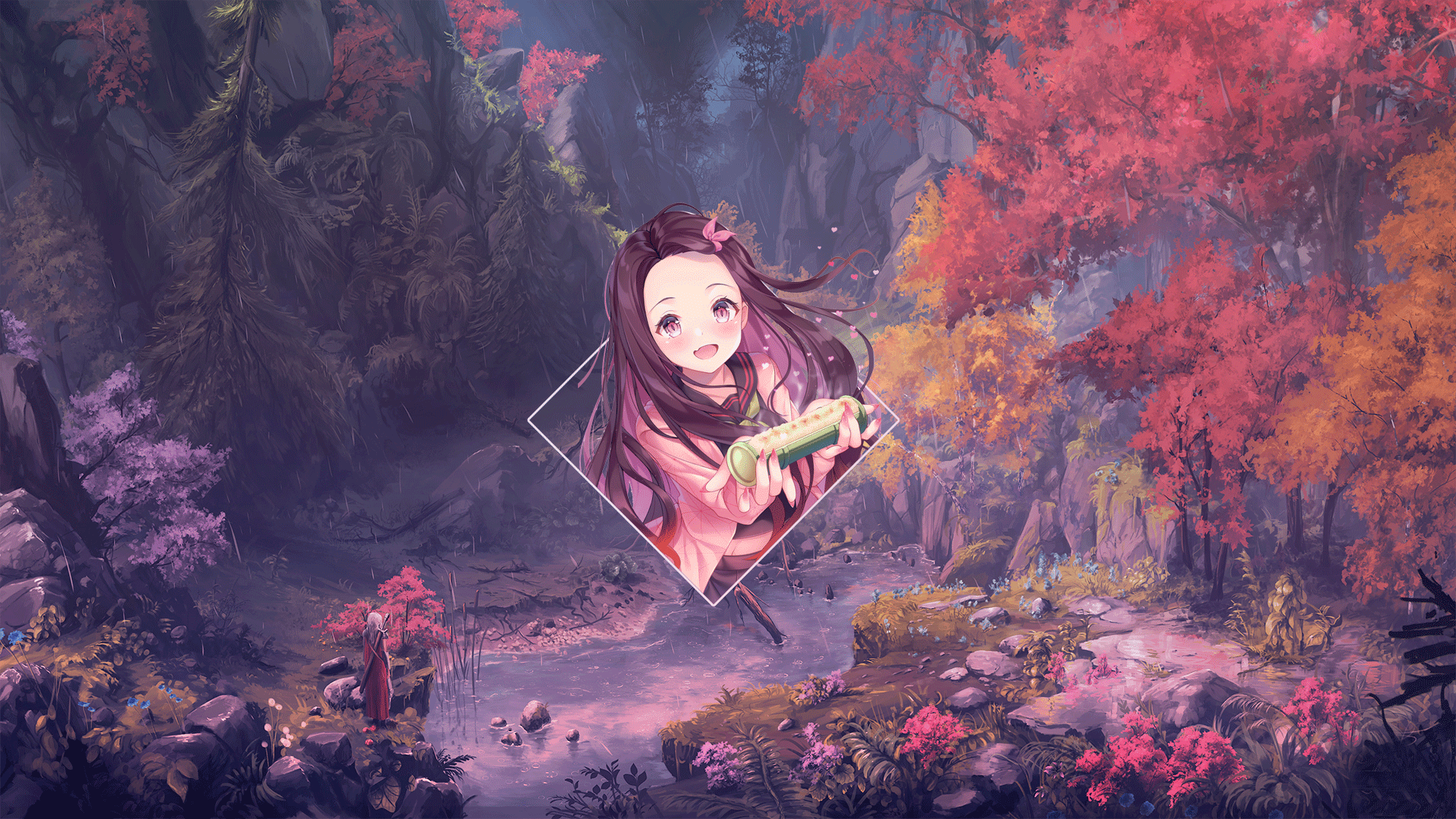 Anime Anime Girls Kamado Nezuko Kimetsu No Yaiba Platinum Conception Wallpapers Picture In Picture P 1920x1080