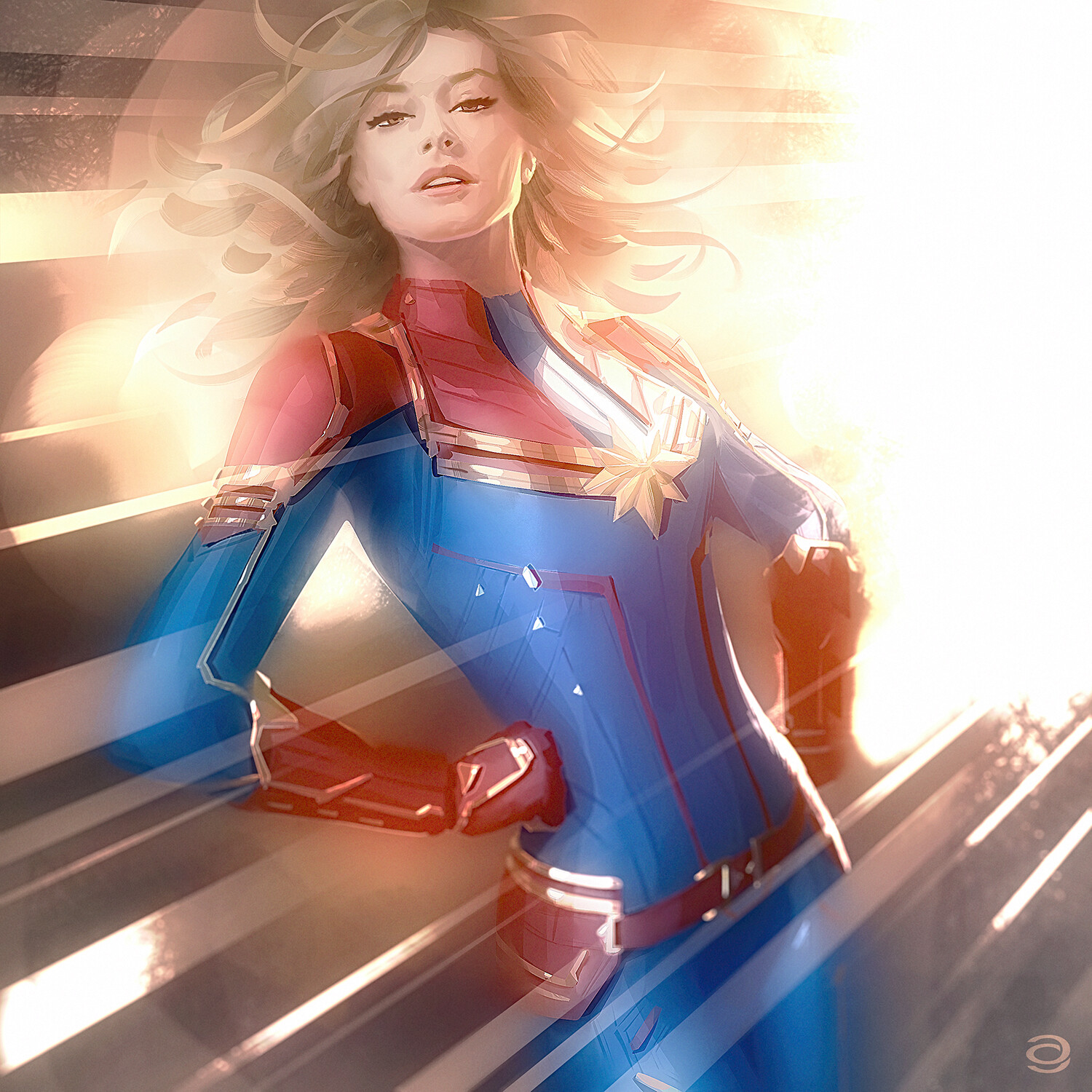 Women Artwork Captain Marvel Fantasy Girl Superheroines Marvel Comics 1500x1500