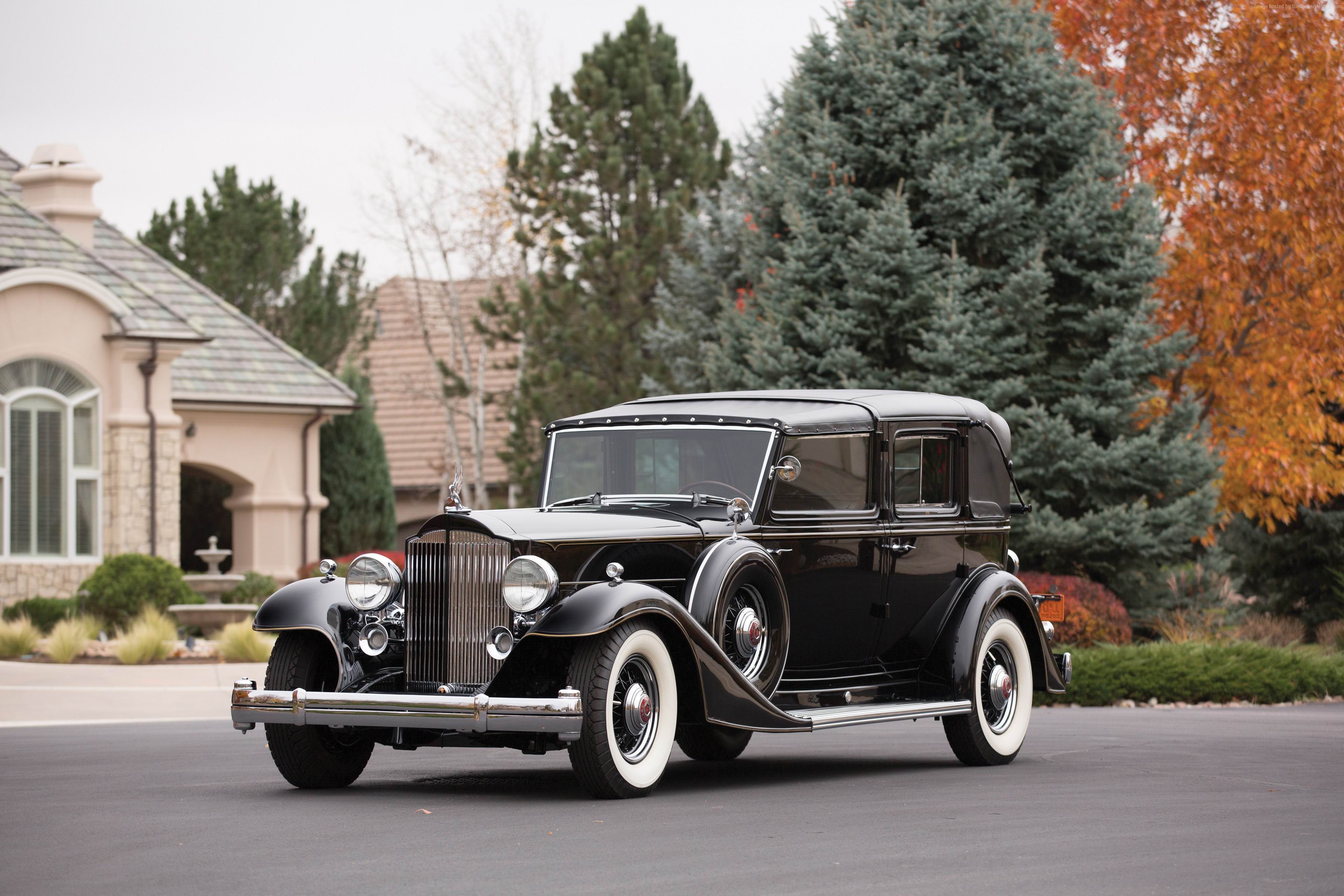 Black Car Car Full Size Car Luxury Car Old Car Packard Twelve Vintage Car 3600x2400