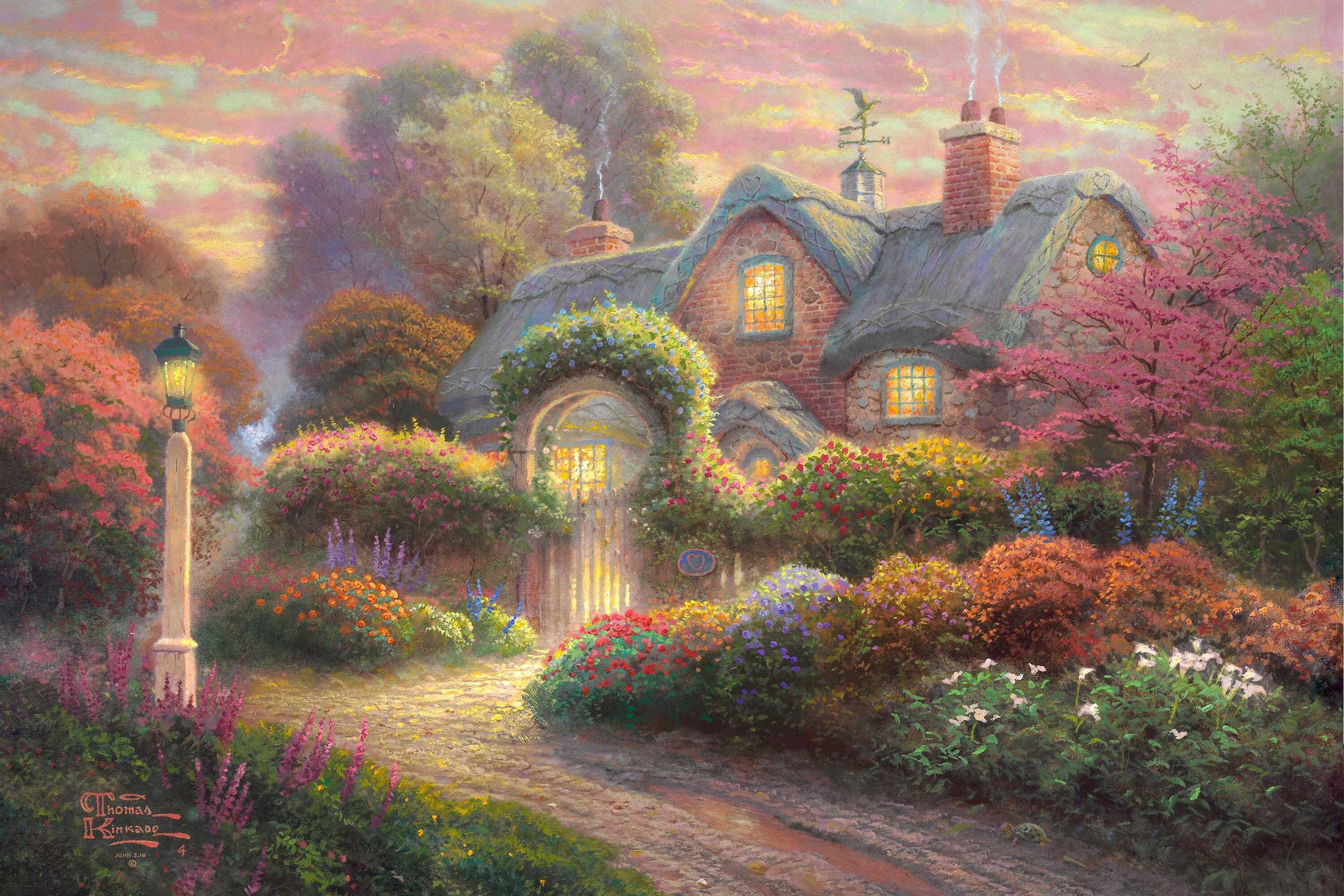 Artistic Colorful Cottage Painting 3000x2000