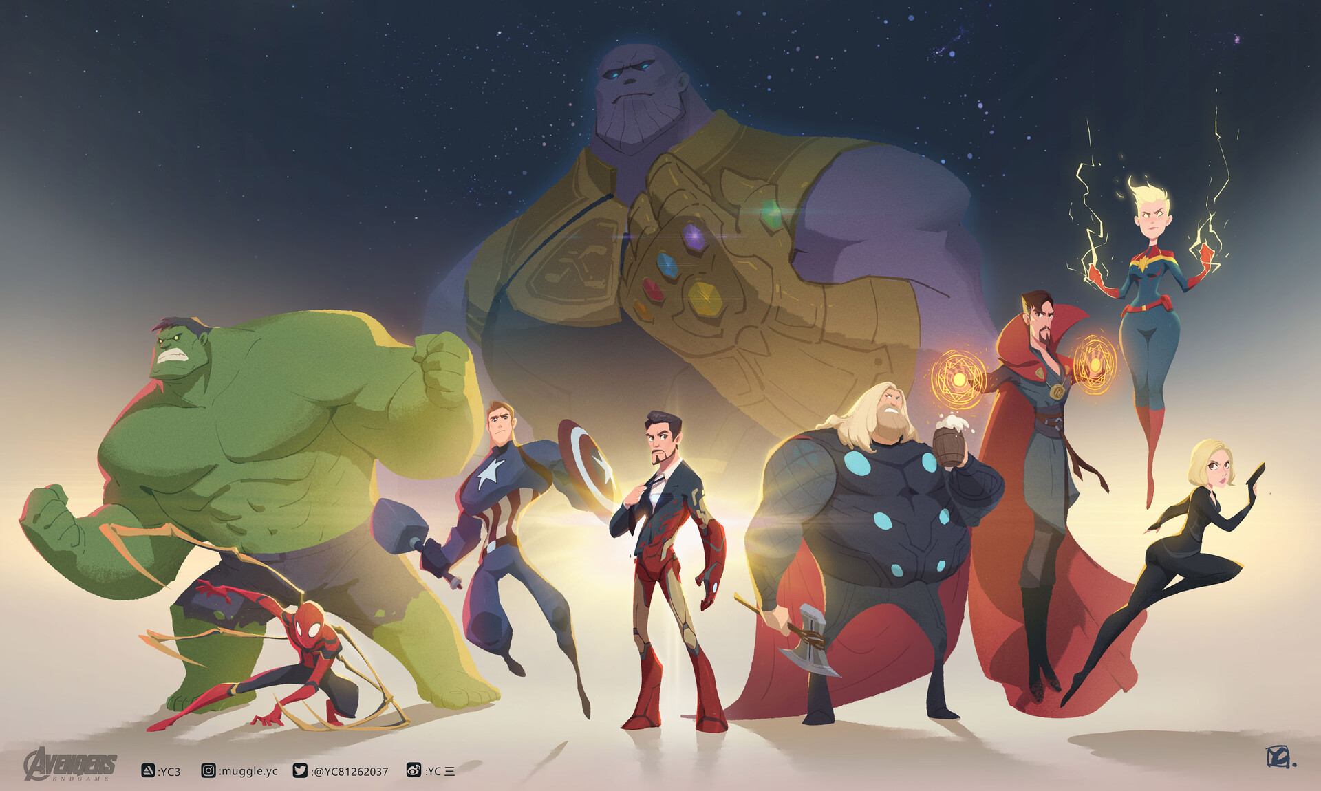 Avengers Black Widow Captain America Captain Marvel Doctor Strange Hulk Iron Man Marvel Comics Spide 1920x1150