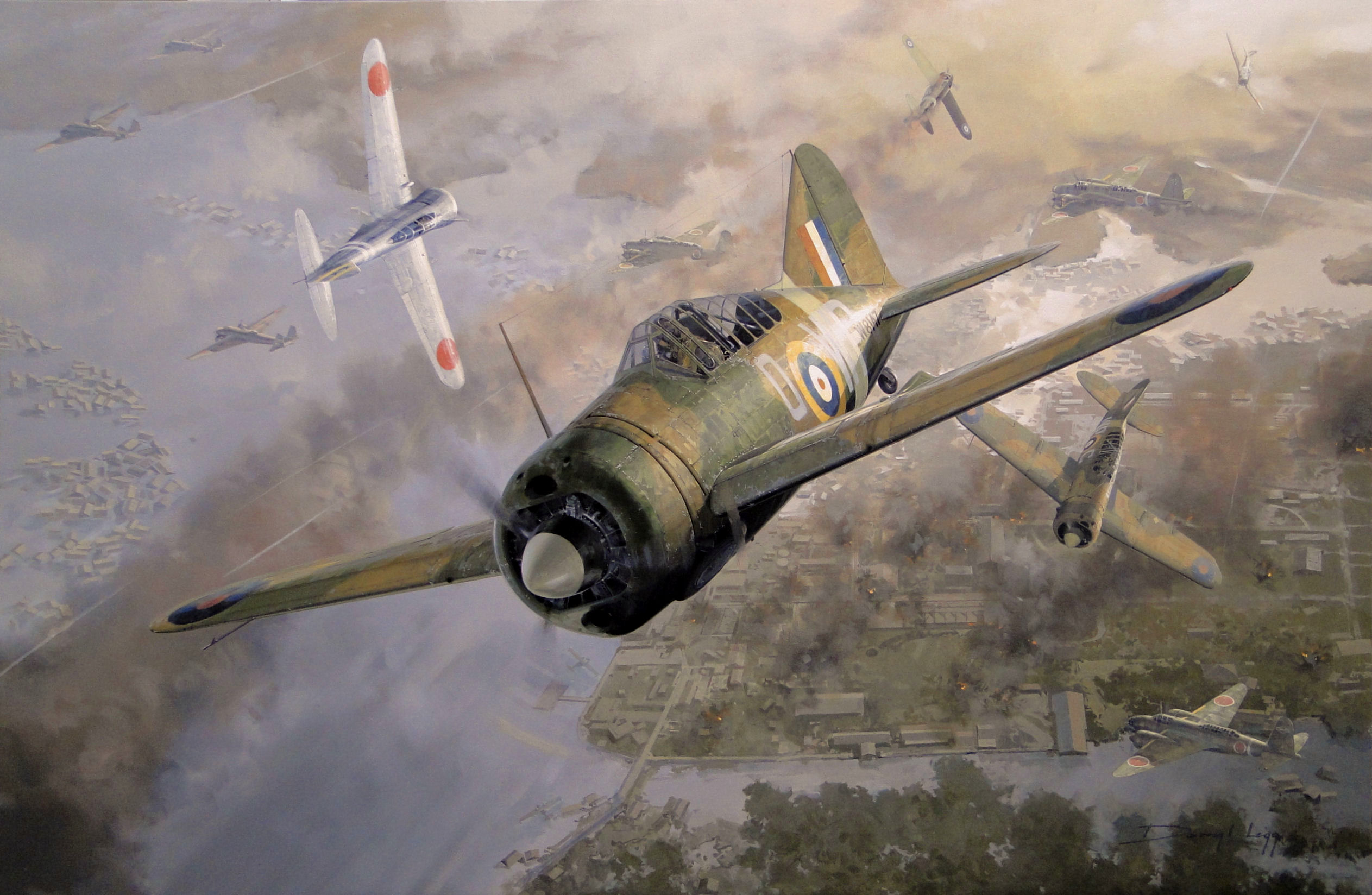 Brewster Buffalo Dogfight 2526x1648