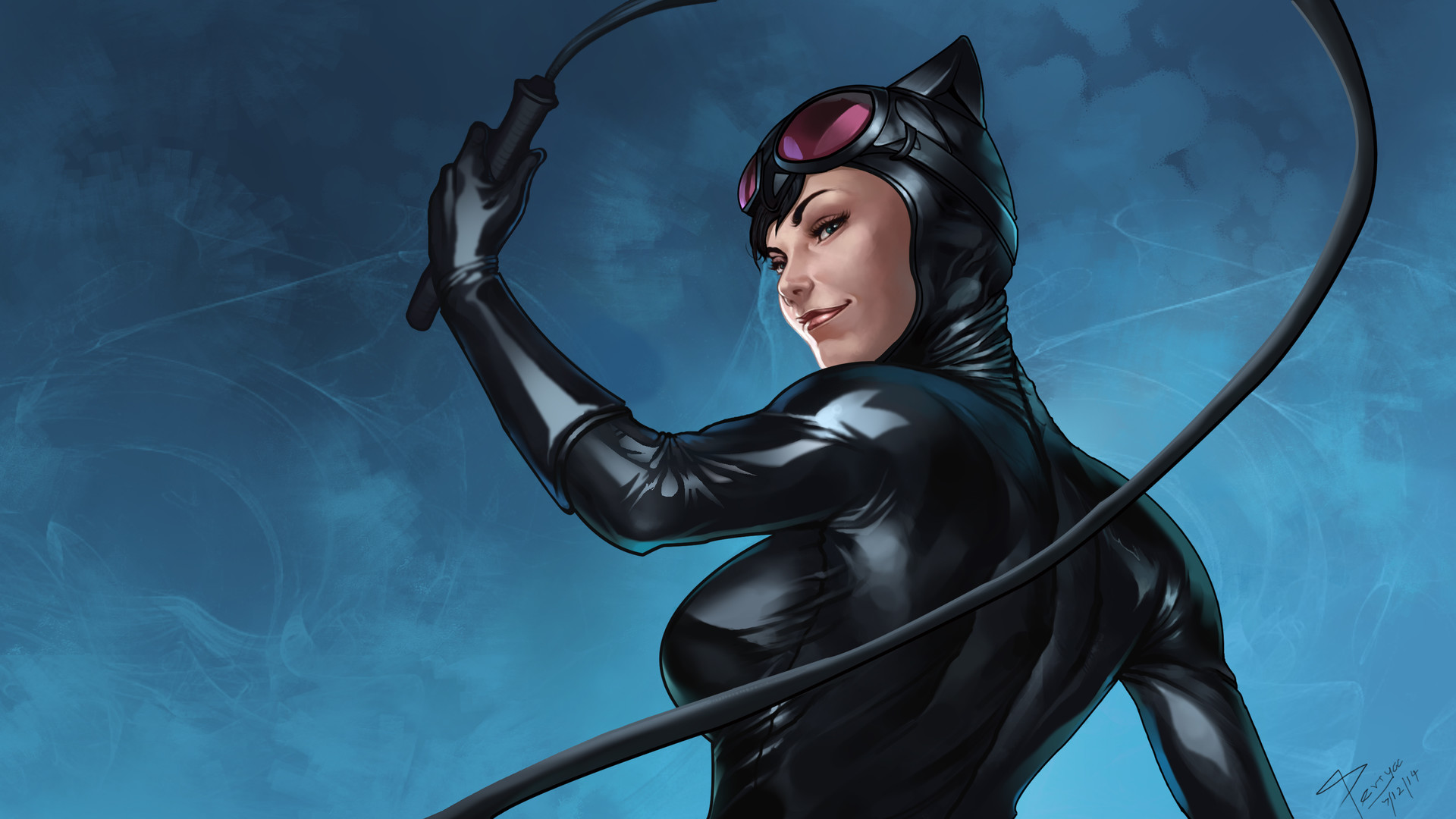 DC Comics Catwoman Cat Girl Whips Dark Artgerm 1920x1080