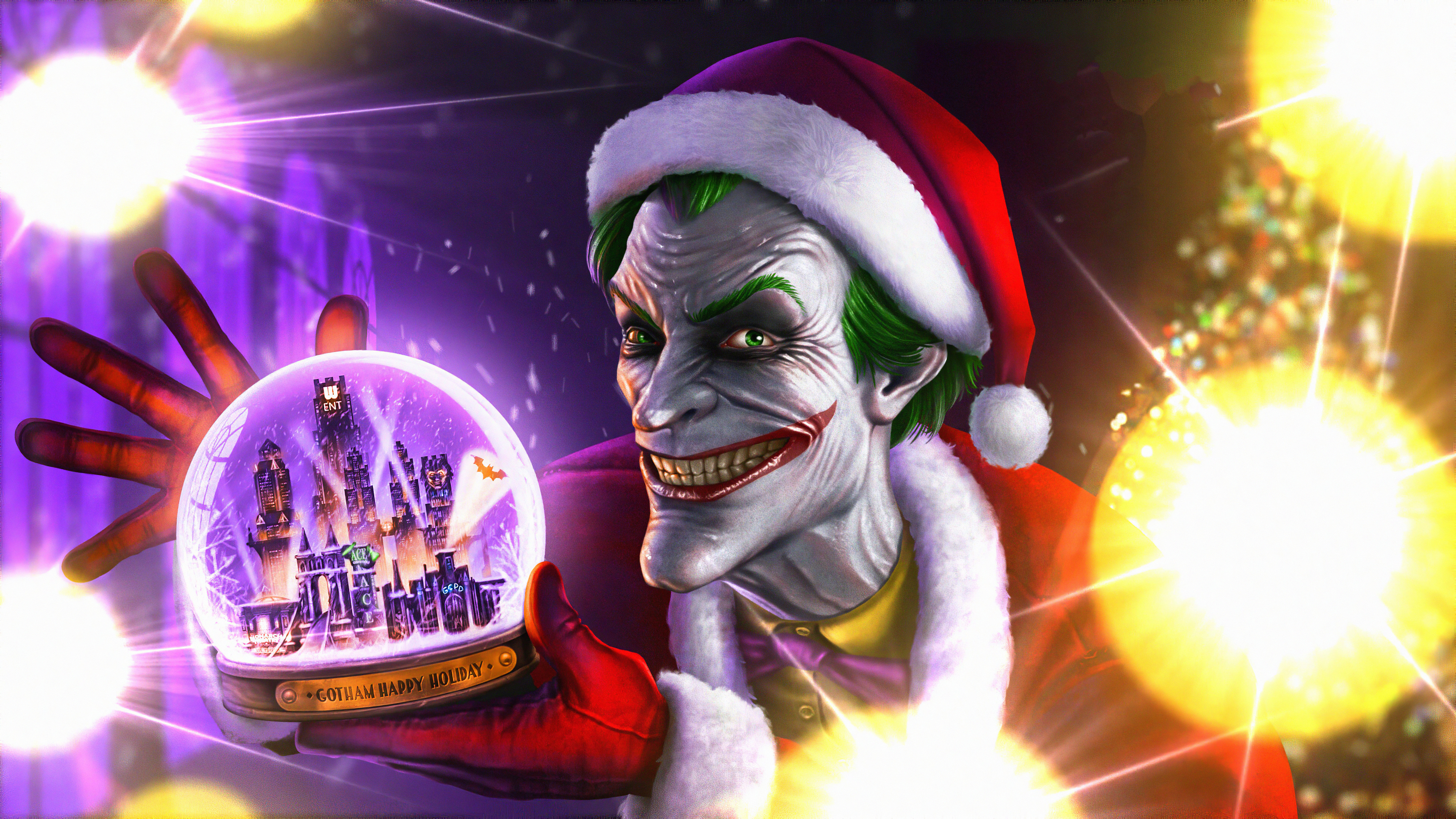 Dc Comics Joker Santa Hat 3840x2160