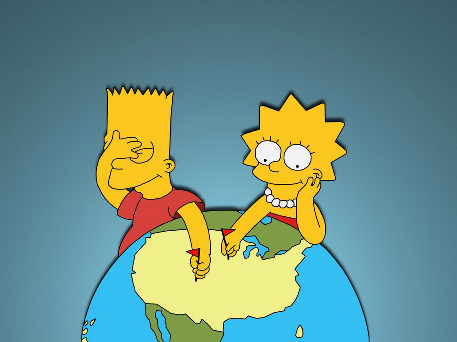 Bart Simpson Lisa Simpson The Simpsons 1600x1200