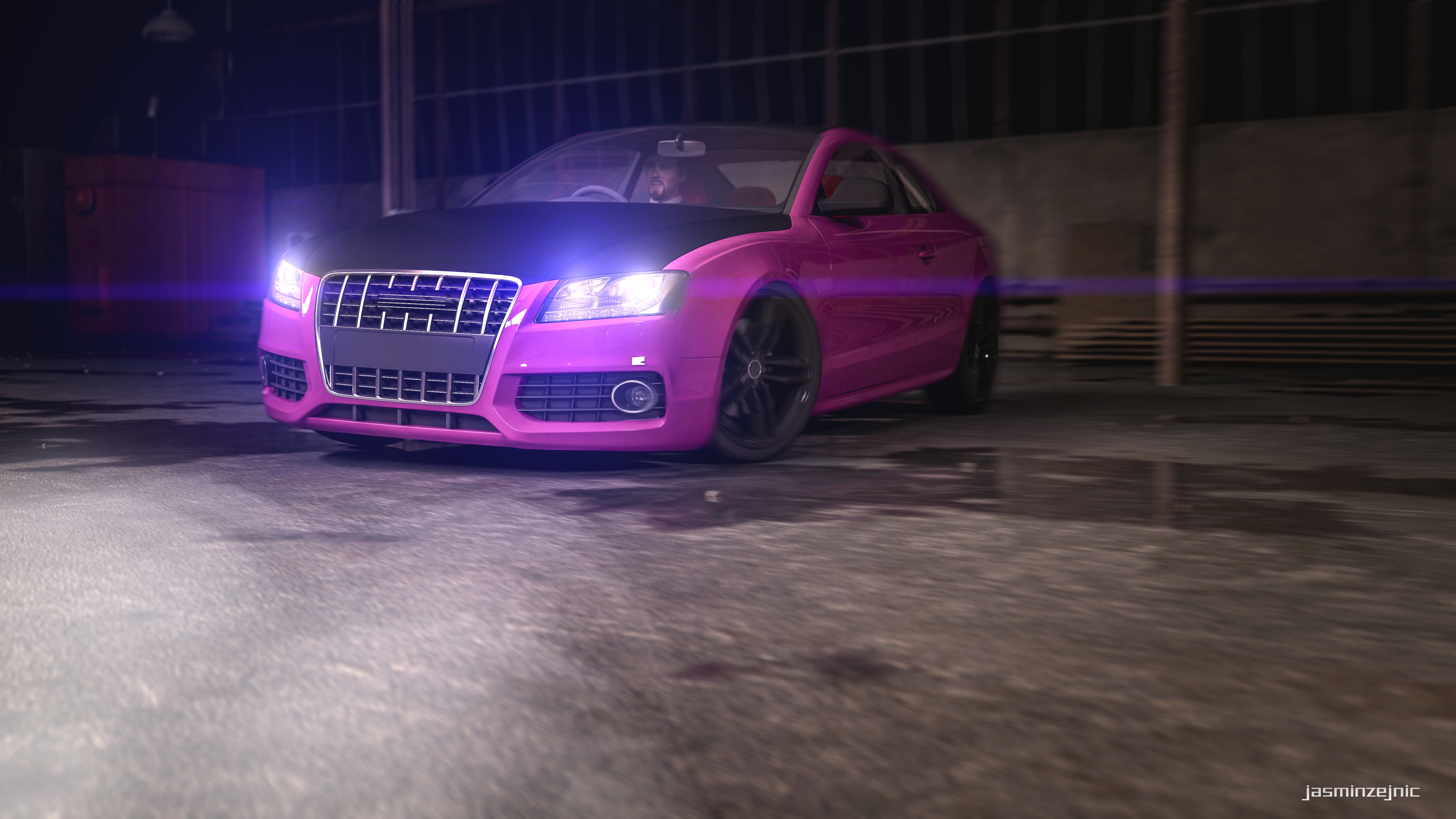 3d Audi Cgi Car Pink Car 5000x2813