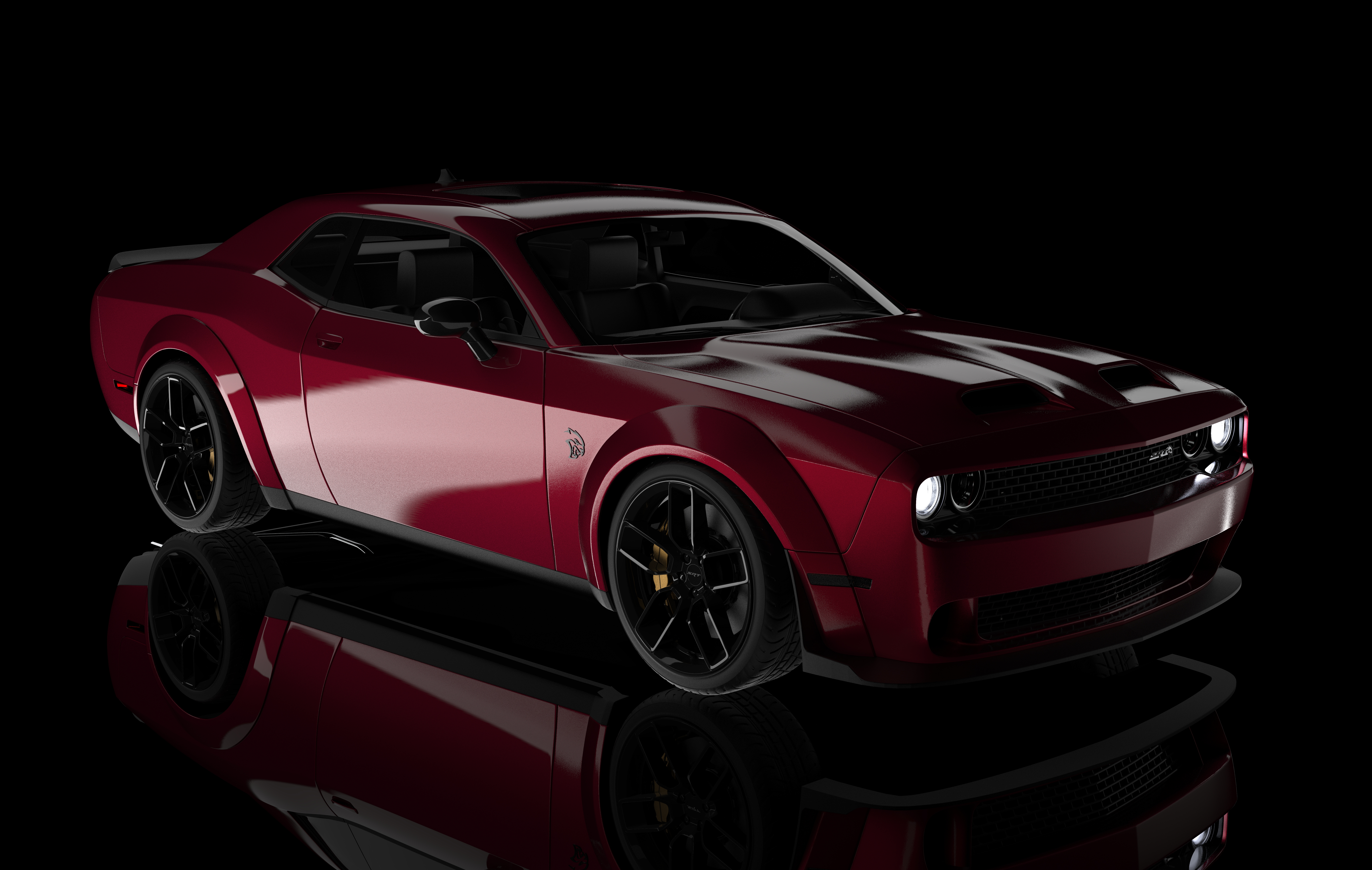 Dodge Challenger Hellcat Dodge Challenger Hellcat Widebody Car 3D Graphics Vehicle Muscle Cars Ameri 7680x4869