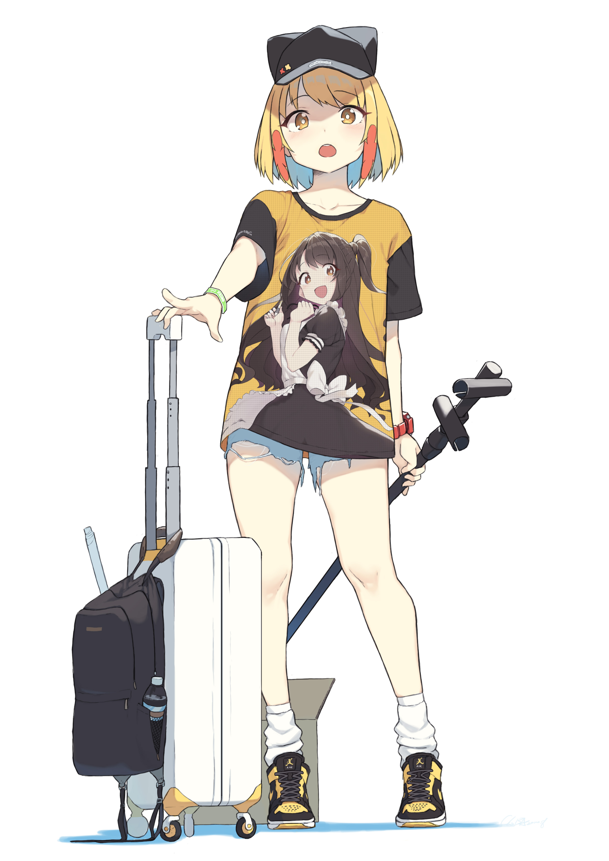 Anime Anime Girls Digital Art Artwork 2D Portrait Display Vertical Blonde Yellow Eyes Short Hair T S 2480x3508