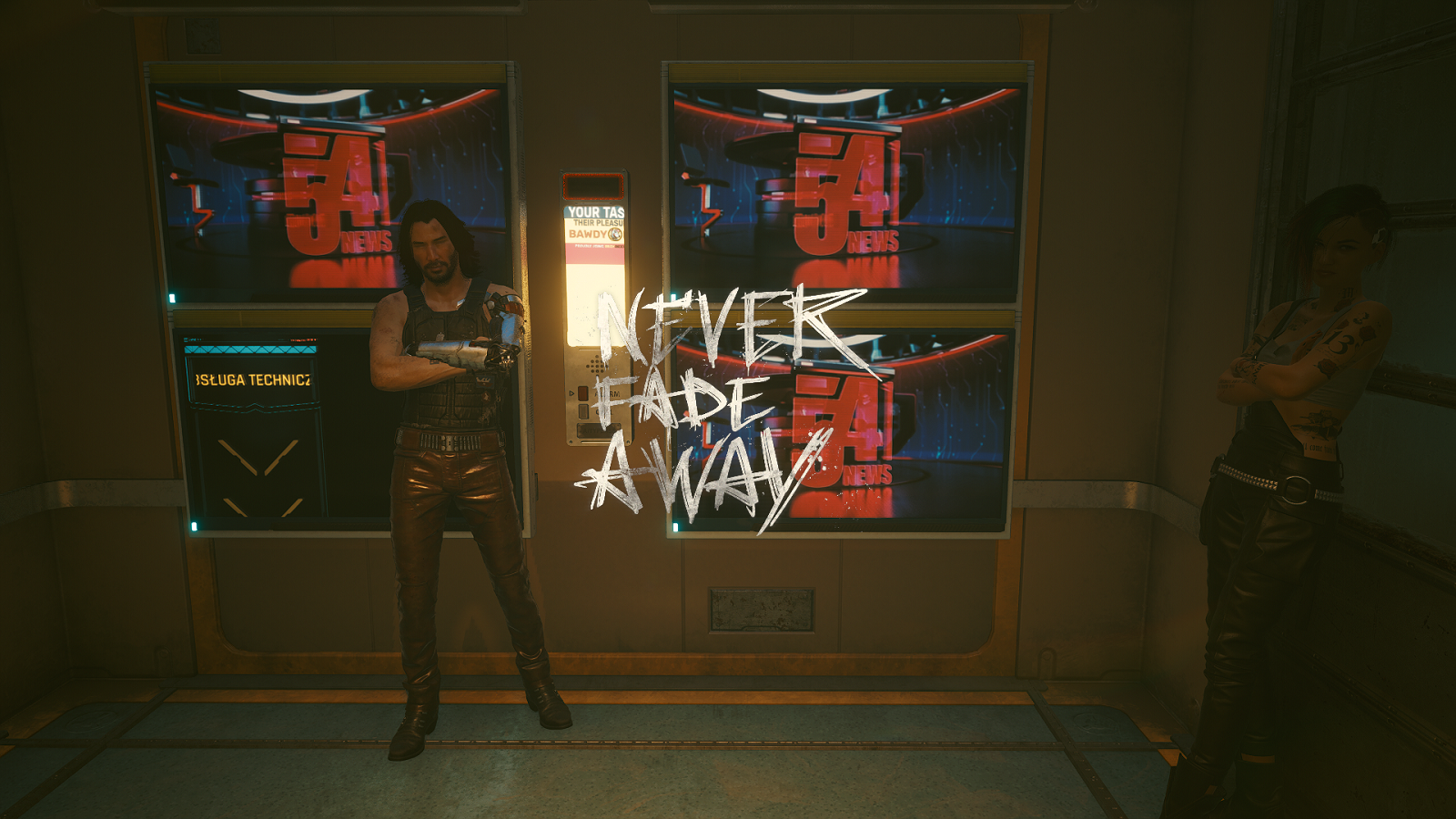Cyberpunk 2077 Video Games Judy Alvarez Johnny Silverhand Elevator 1600x900