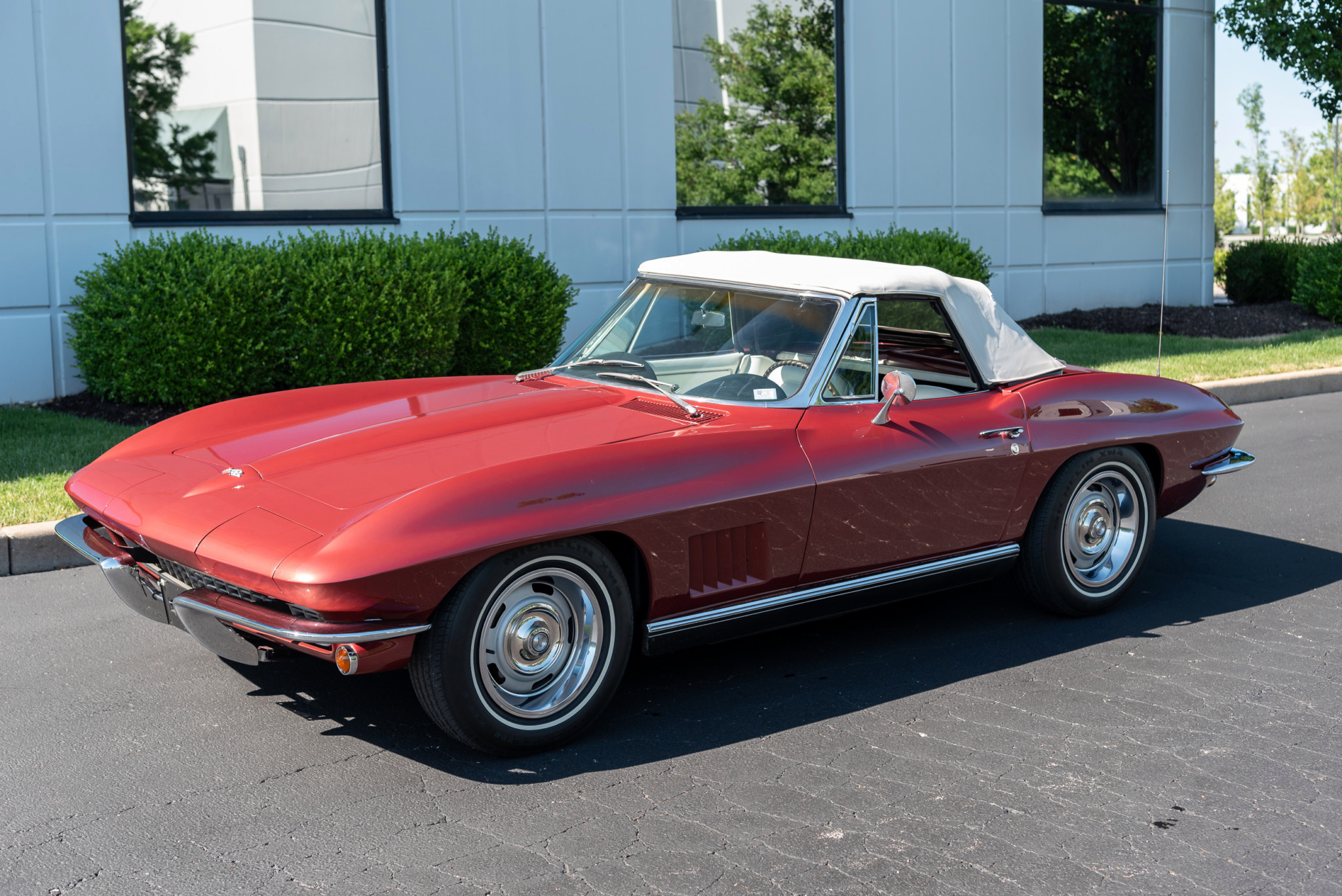 Car Chevrolet Corvette C2 Convertible Old Car Red Car Sport Car 2048x1367