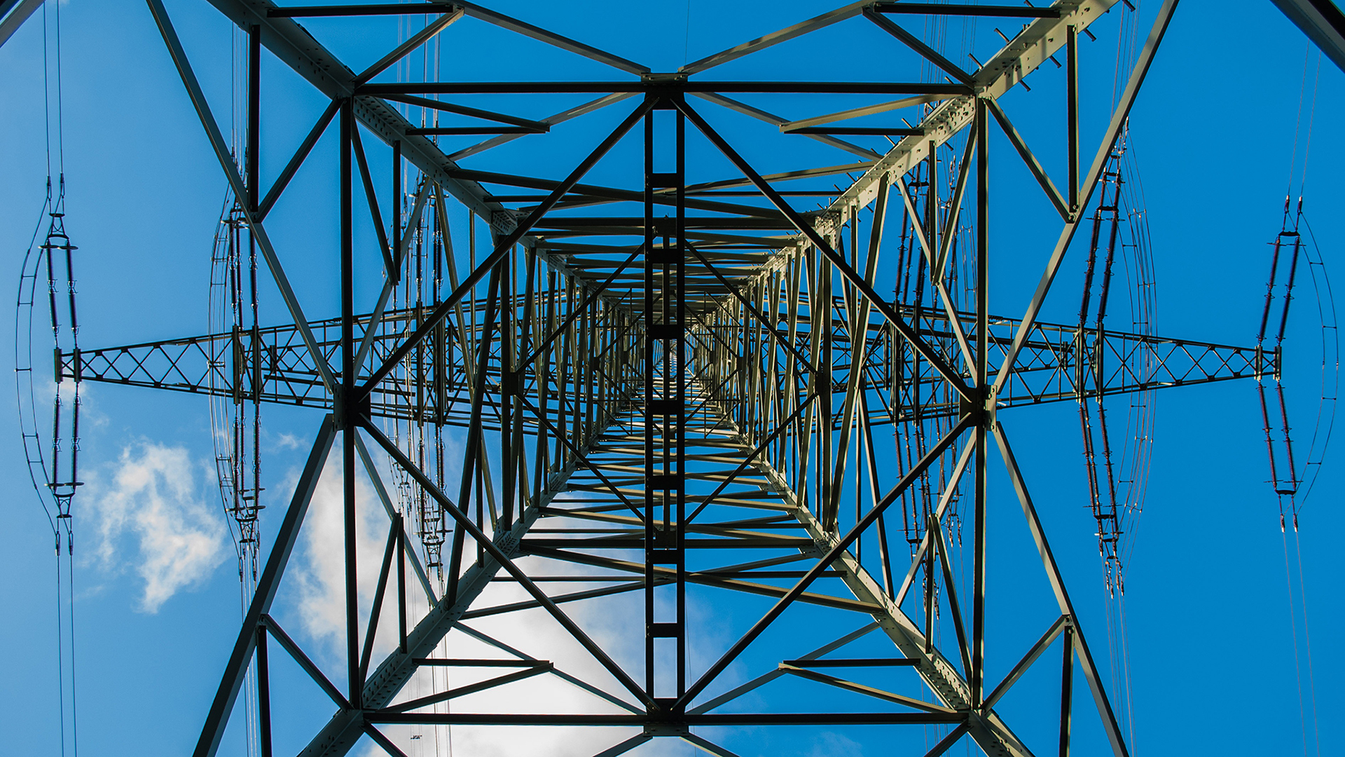 Power Lines Tower Electric Electricity Clouds Sky Structure 1920x1080