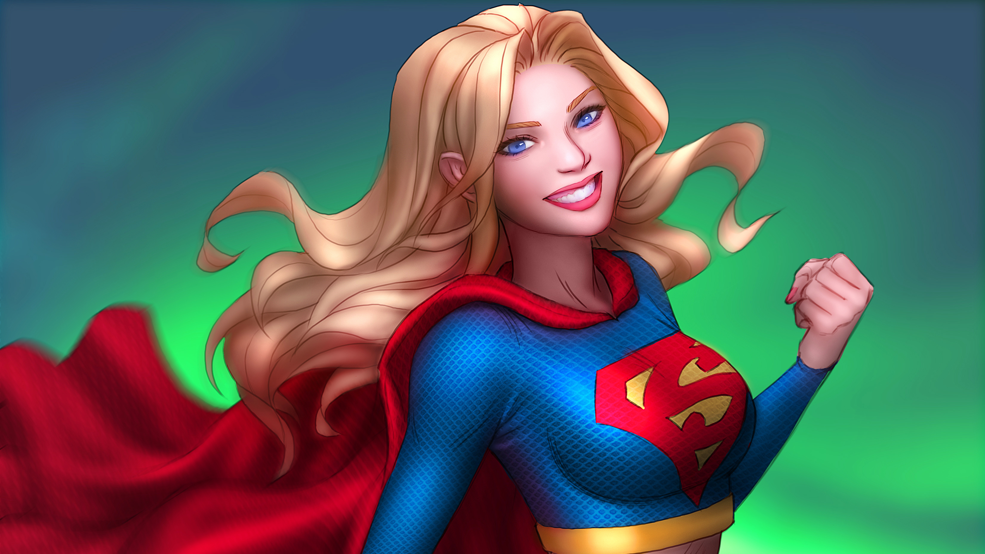 Blonde Blue Eyes Dc Comics Smile Supergirl 3300x1856