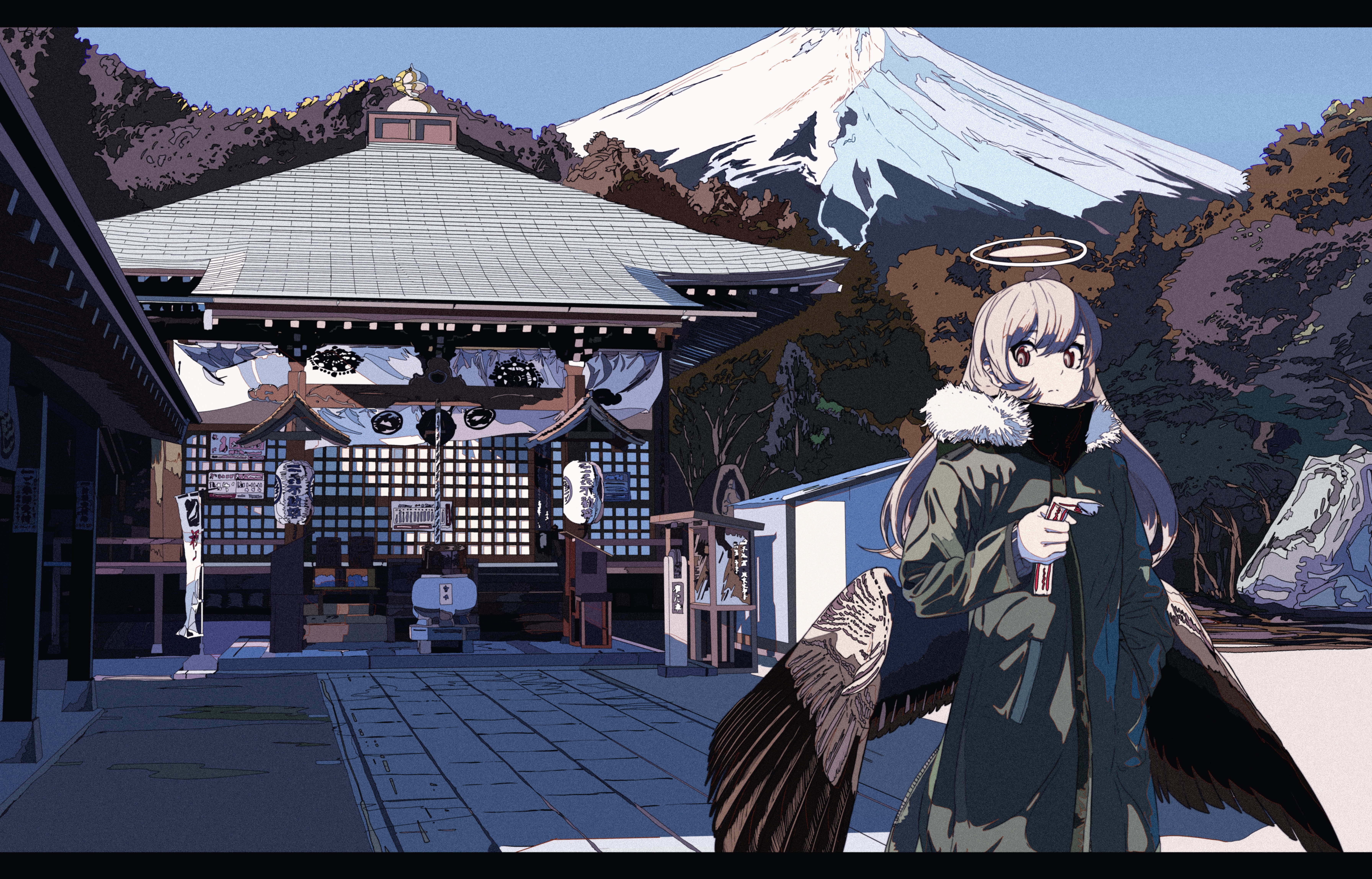 Angel Mount Fuji Temple 7168x4593
