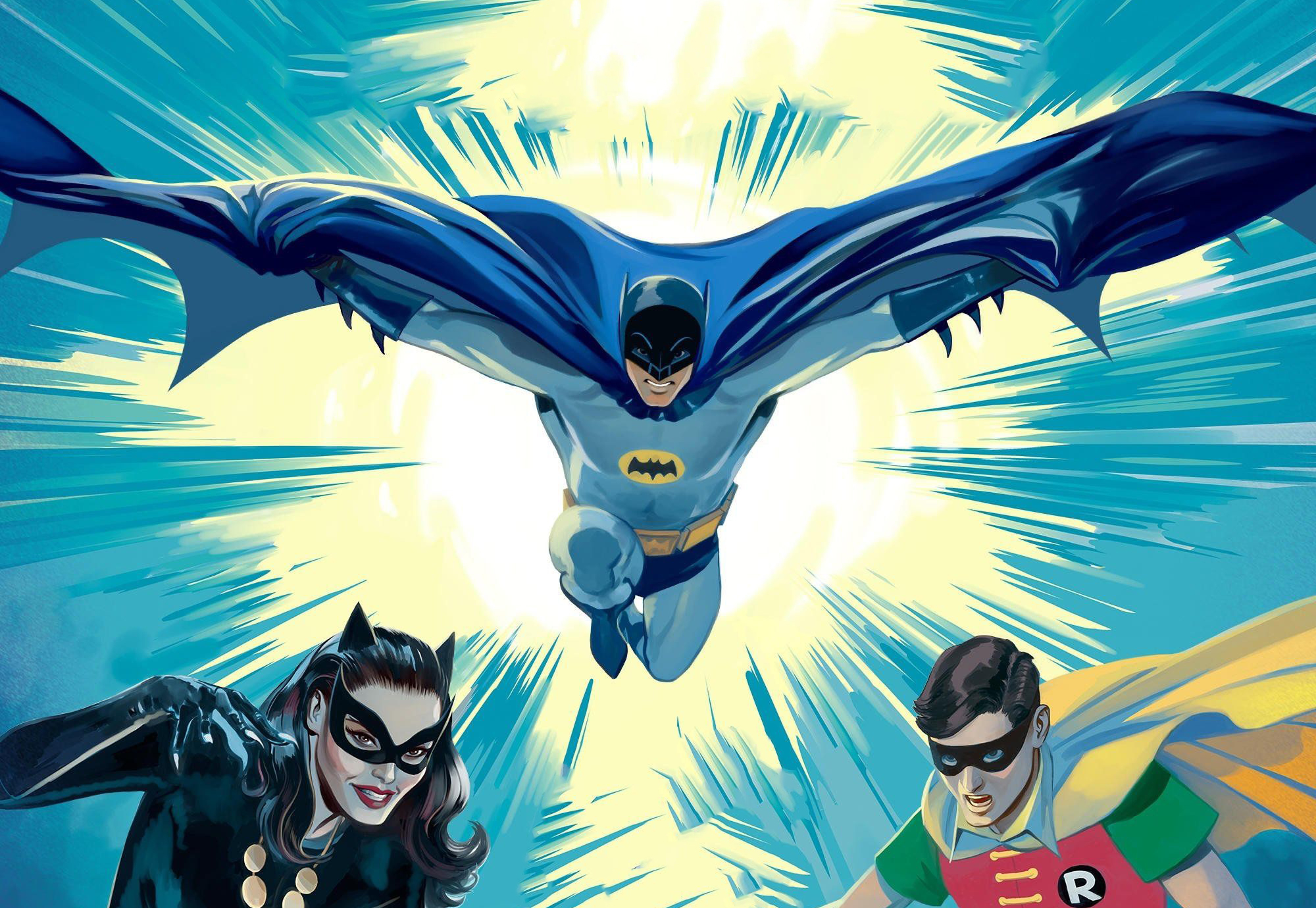 Adam West Batman Bruce Wayne Burt Ward Catwoman Dc Comics Dick Grayson Julie Newmar Robin Dc Comics  2000x1380