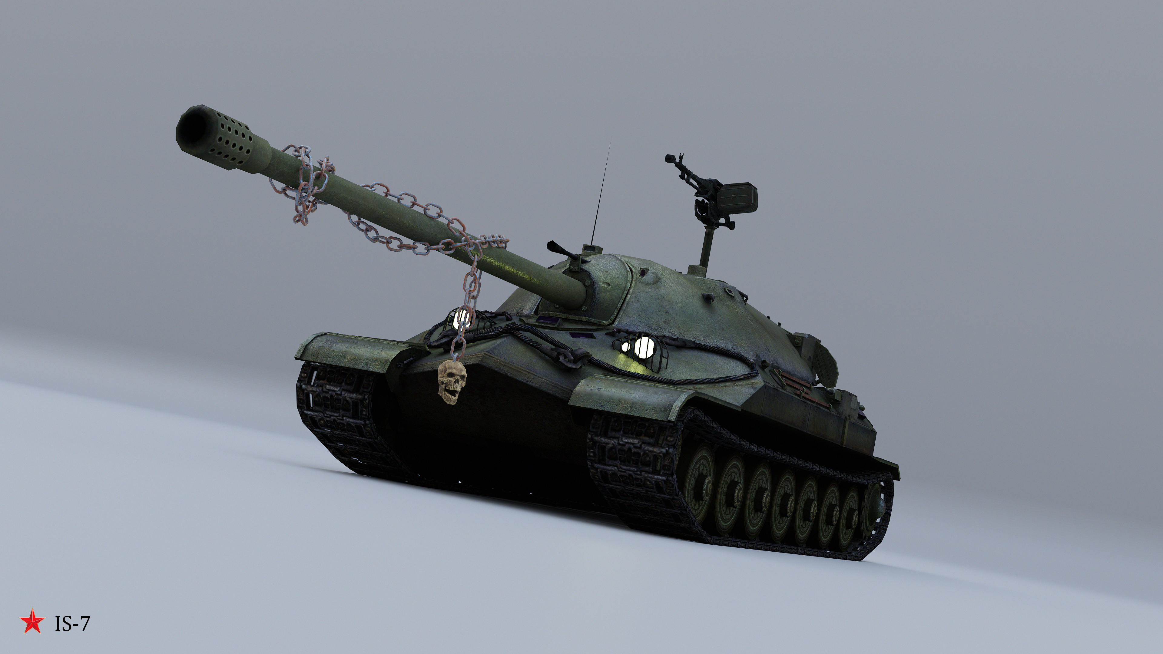 IS 7 Tank Vehicle World War Ii Demon Chains Skull PunkCrow 3840x2160