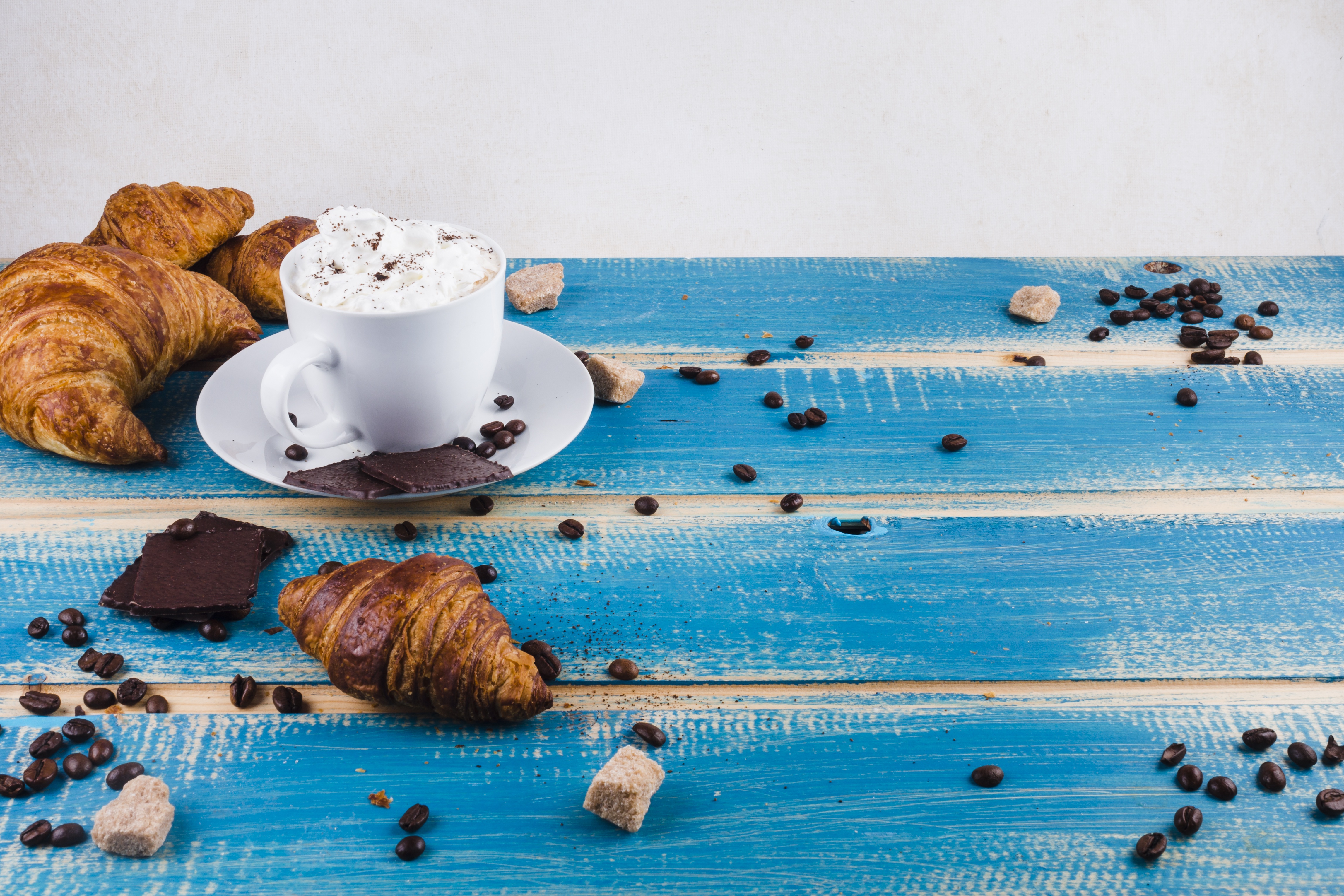 Breakfast Coffee Coffee Beans Croissant Cup 4590x3060