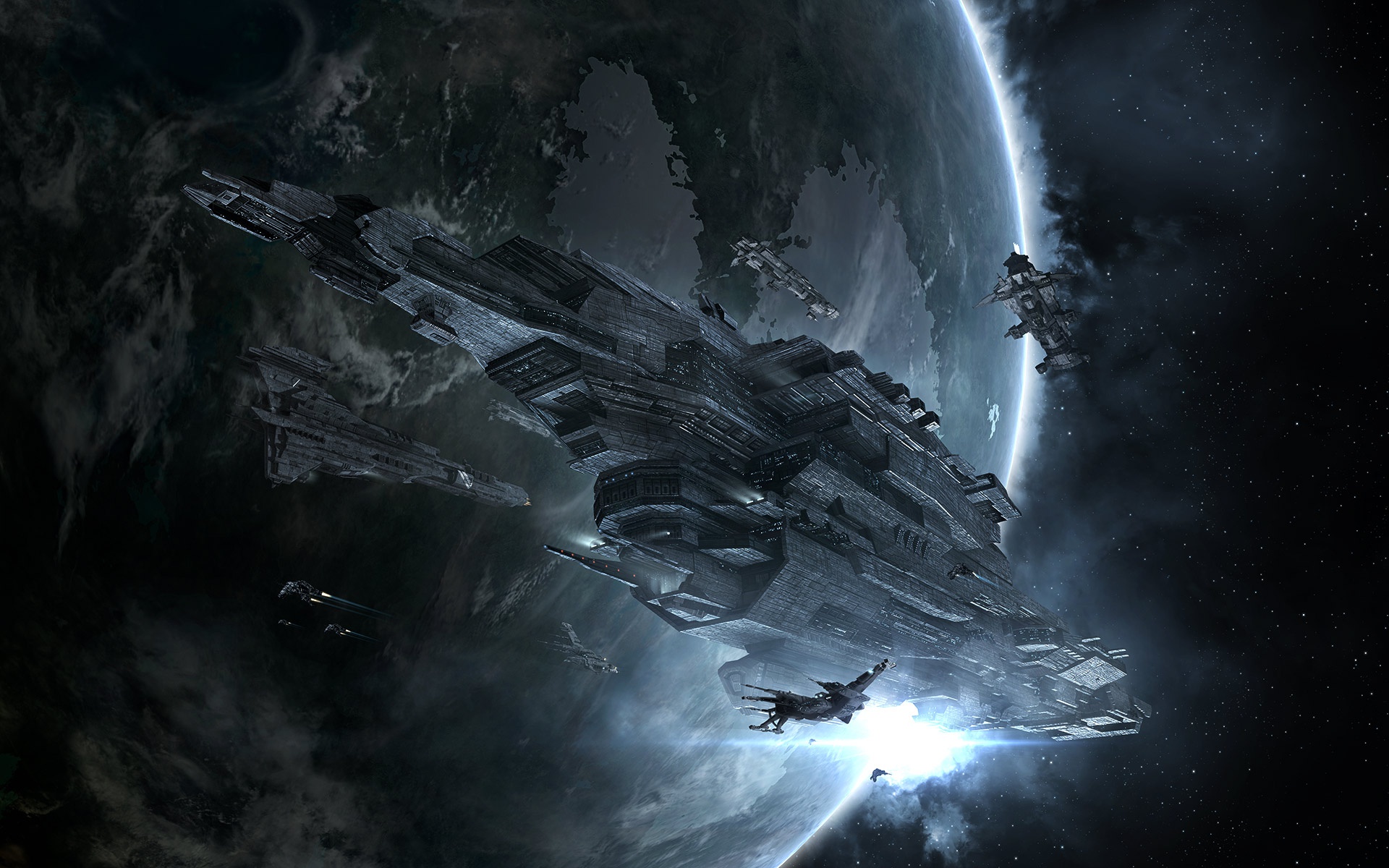 Eve Online Planet Space Spaceship 1920x1200