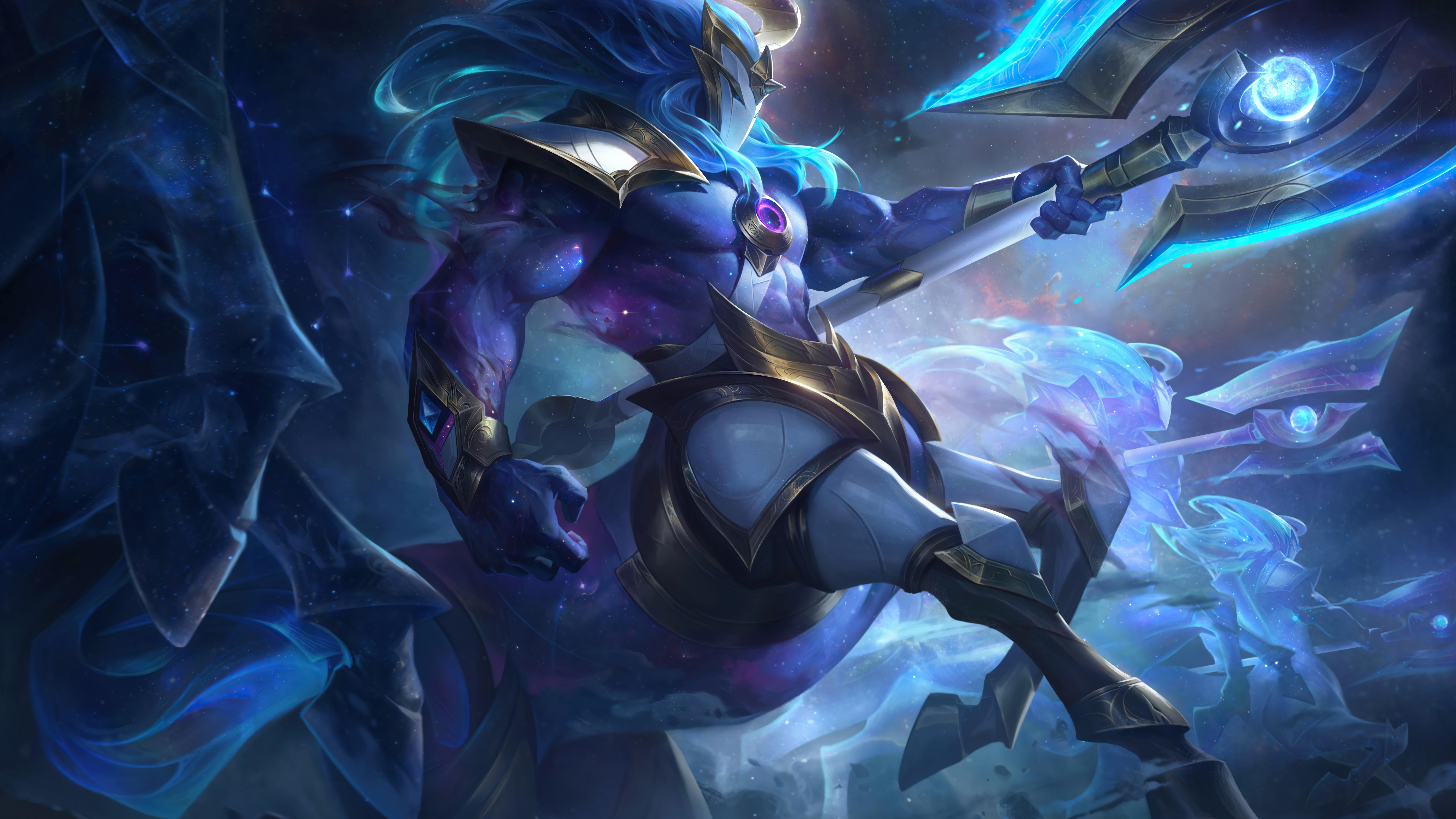 Hecarim League Of Legends Riot Games Cosmic Break Charger Space Galaxy 7680x4320