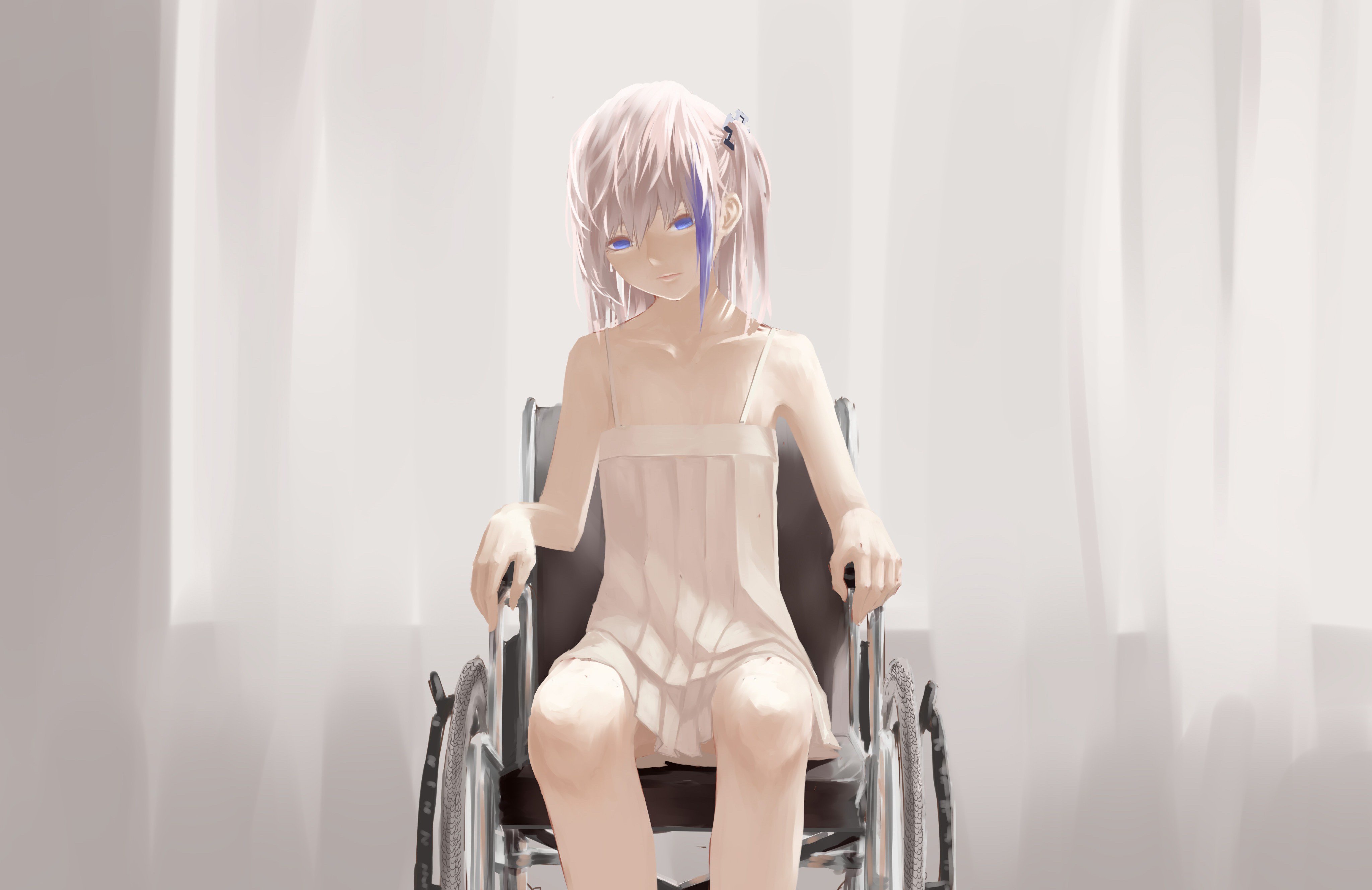 Anime Girls Wheelchair Laxy Depressing AR15 Girls Frontline Girls Frontline 4096x2657