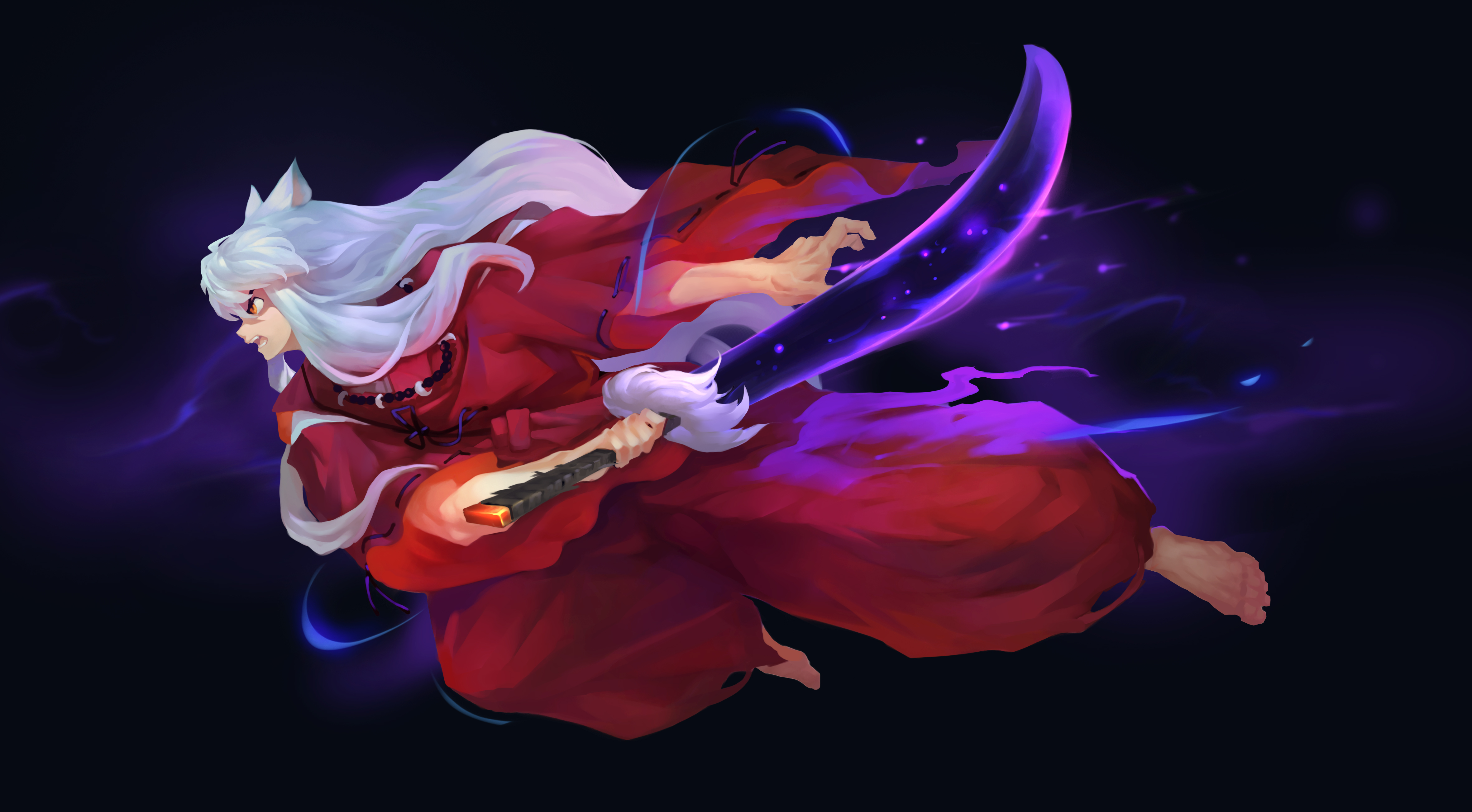 Inuyasha Sword Black Background 4724x2608