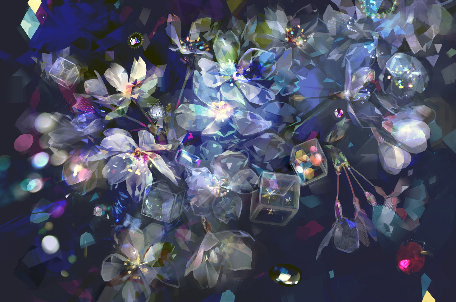 Jewel Flowers Shiny 1600x1062