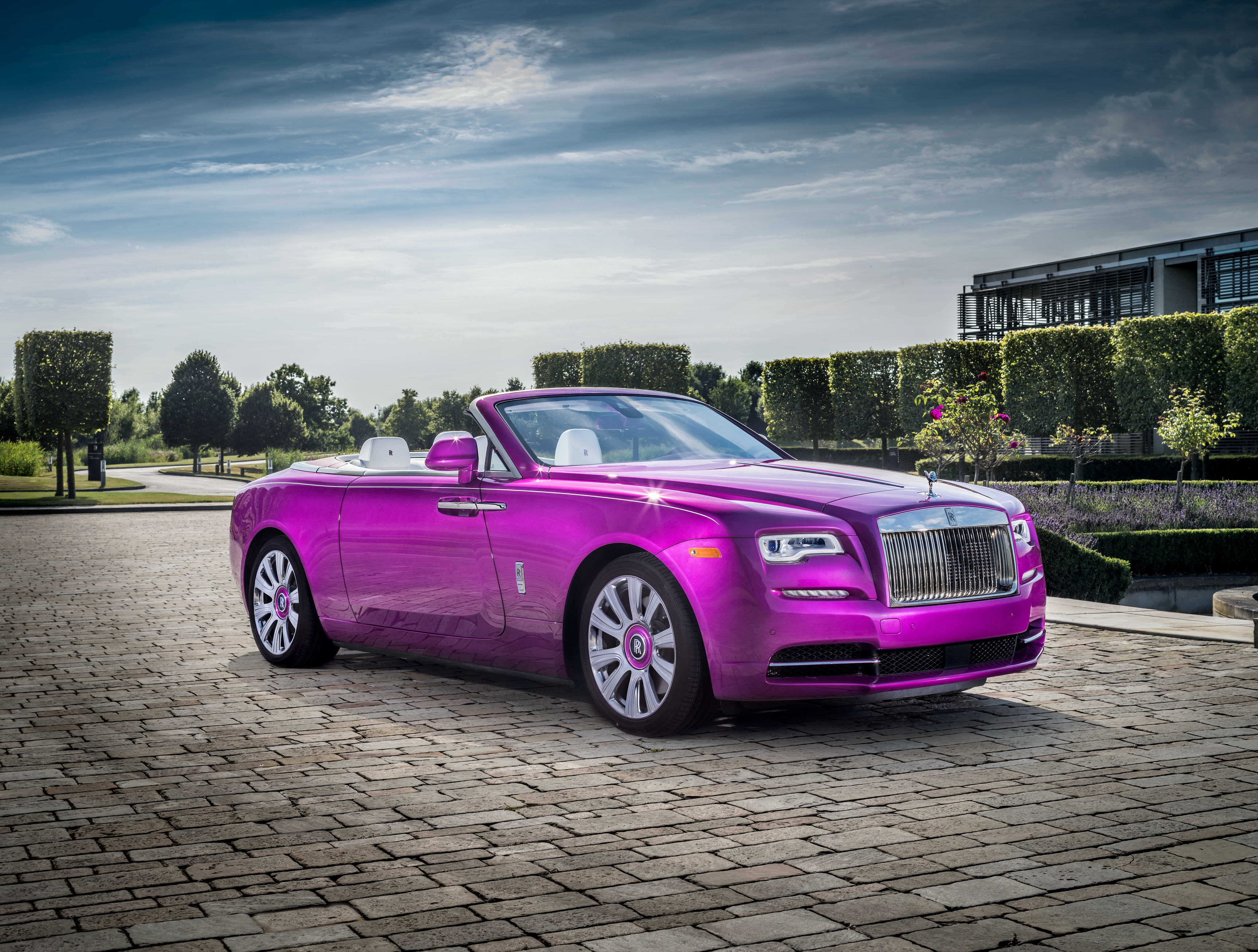 Purple Car Rolls Royce Rolls Royce Dawn 4096x3100