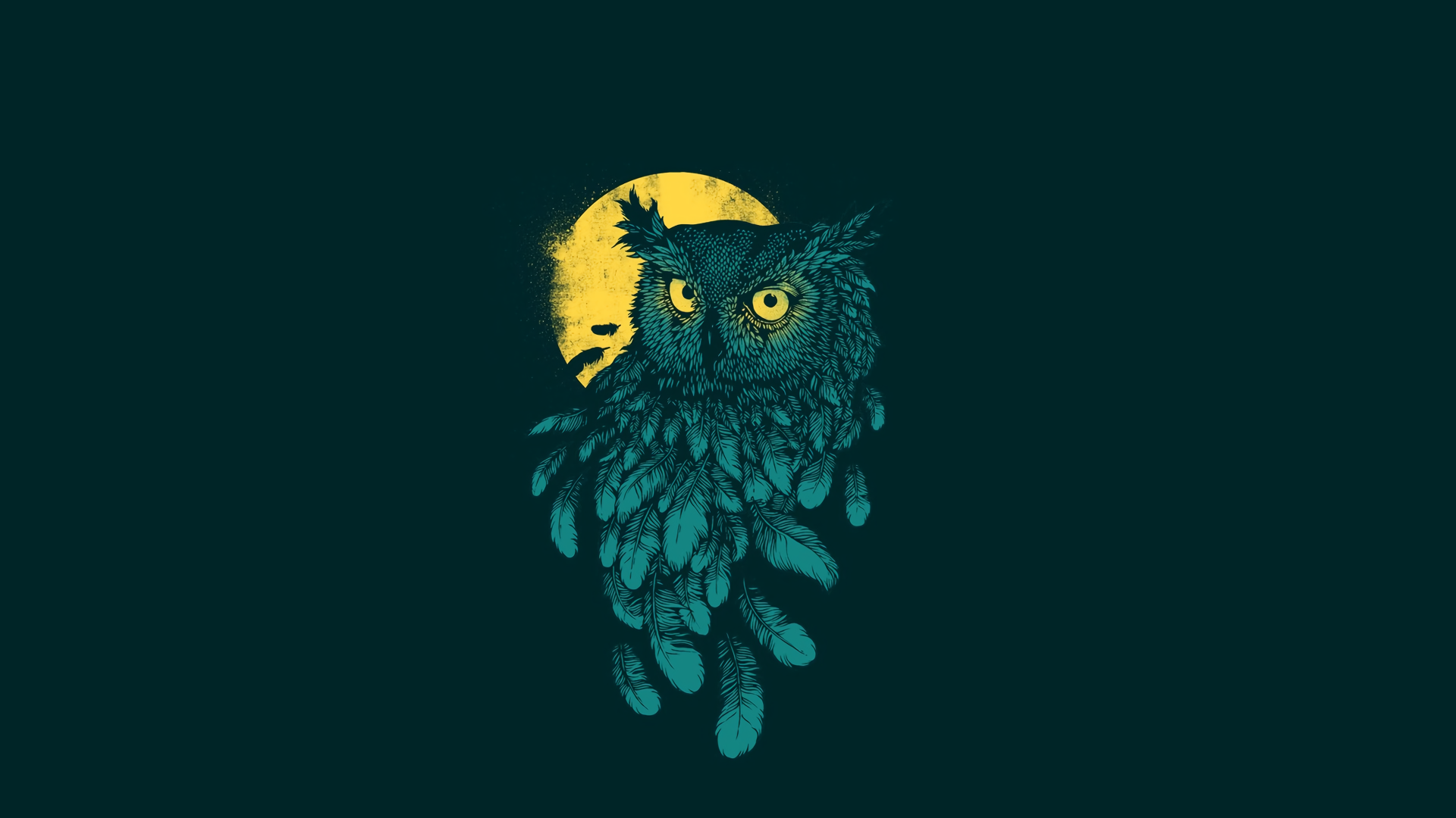 Drawing Full Moon Owl 1920x1080