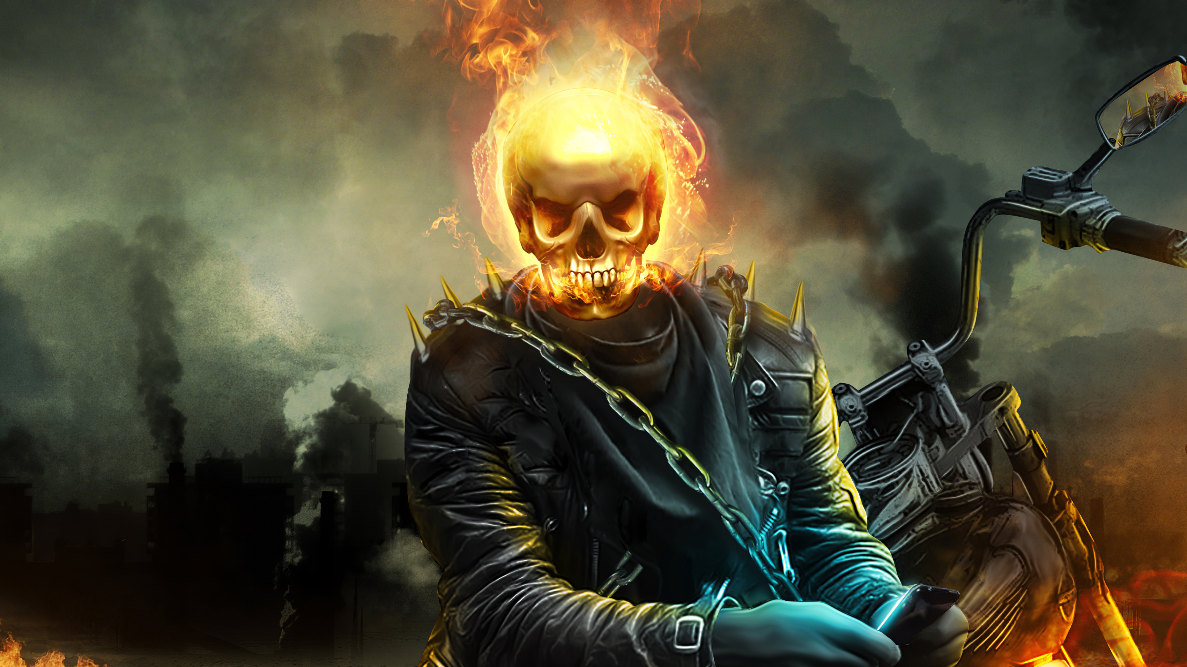 Ghost Rider Marvel Comics Skull 3840x2160