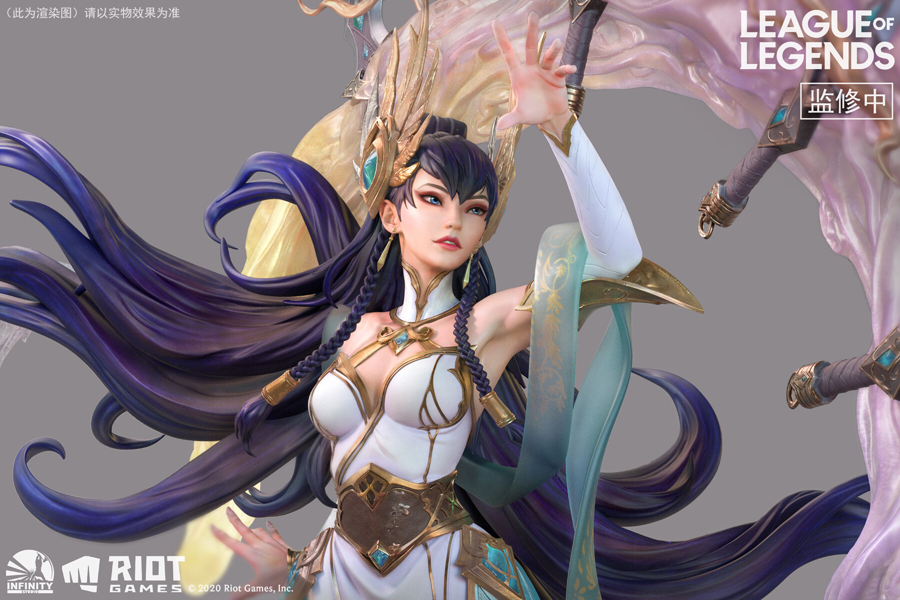 ArtStation Fantasy Art Fantasy Girl PC Gaming Video Game Art League Of Legends Purple Hair Long Hair 1800x1200