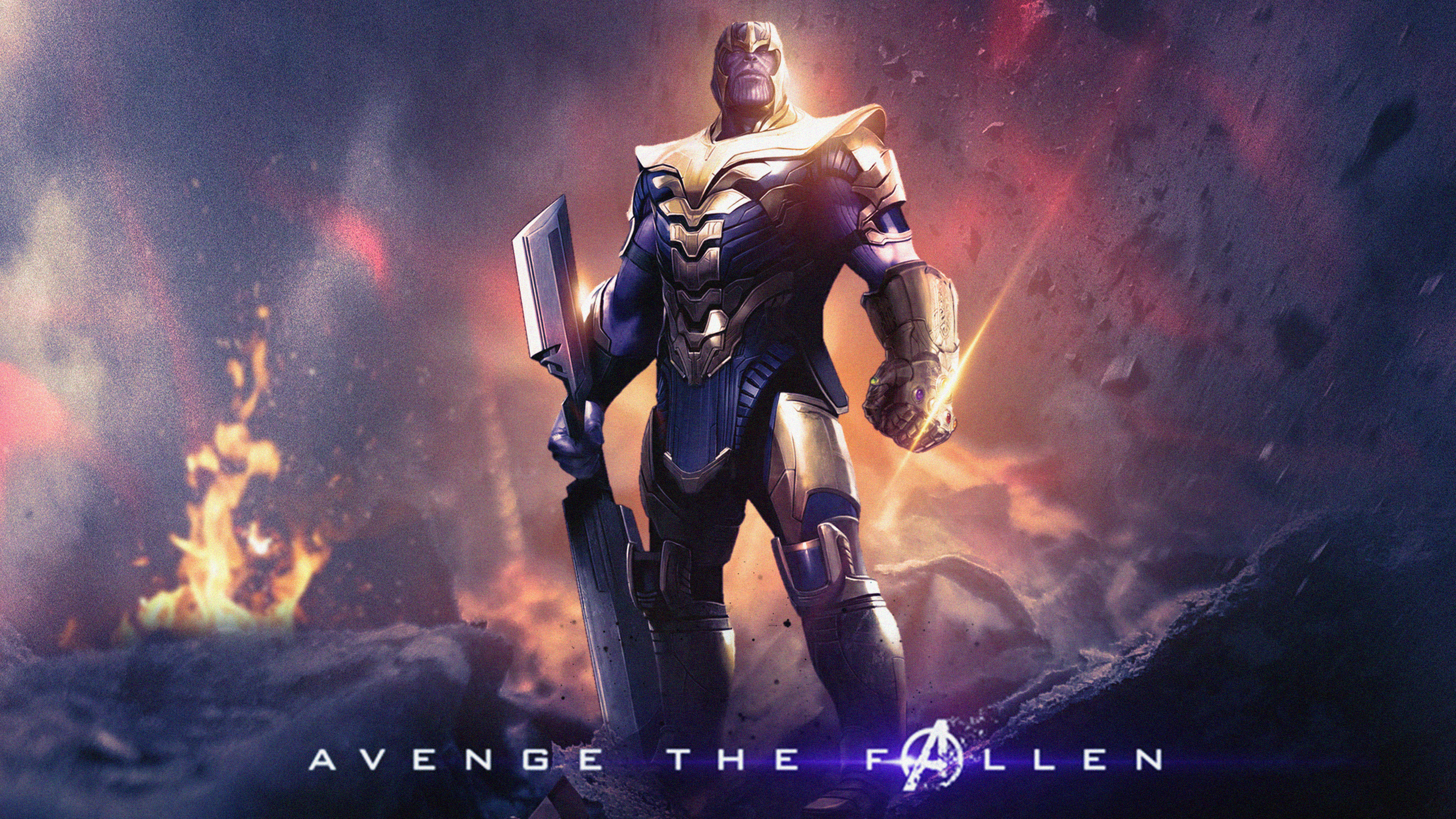 Armor Avengers Endgame Infinity Gauntlet Sword Thanos 3840x2160
