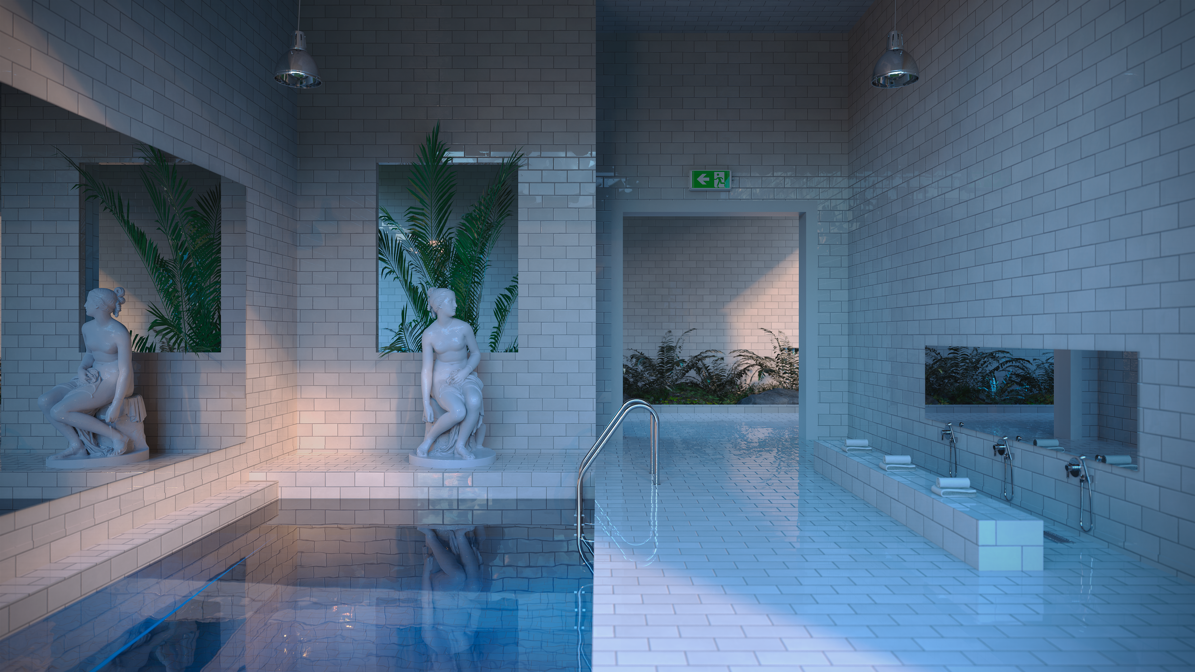 CGi Digital Art Render Rendering Blender Architecture Interior Interior Design Bath Swimming Pool St 3840x2160