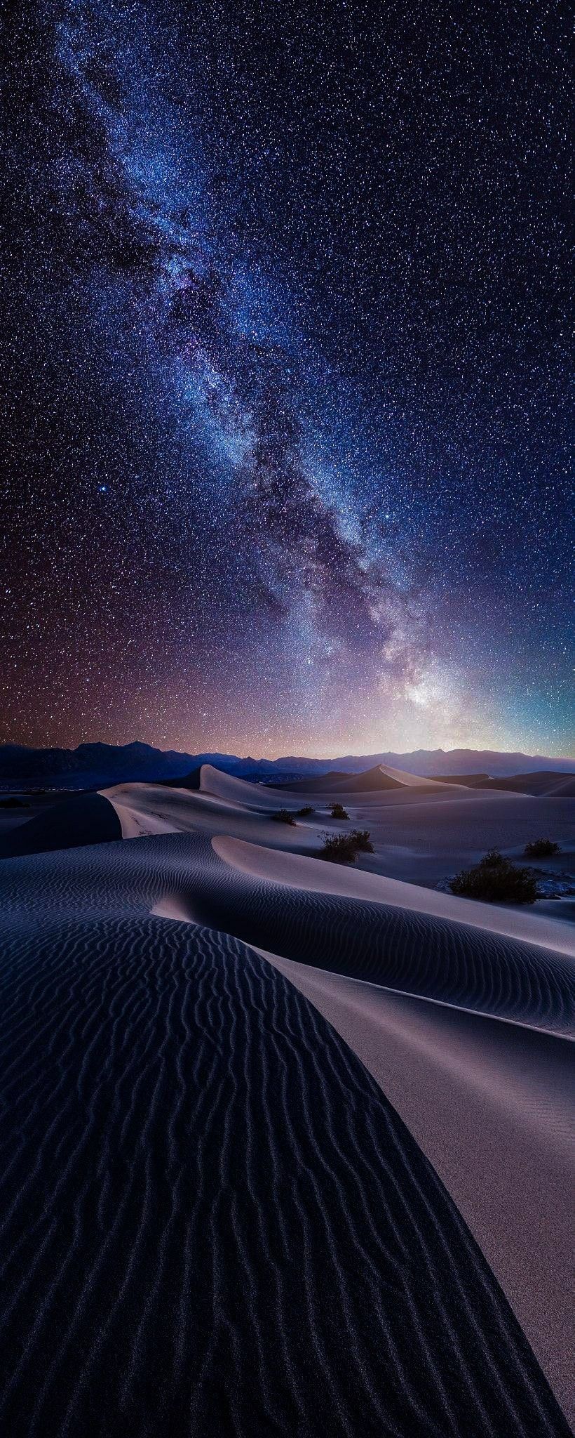 Stars Galaxy Milky Way Desert Space 820x2048