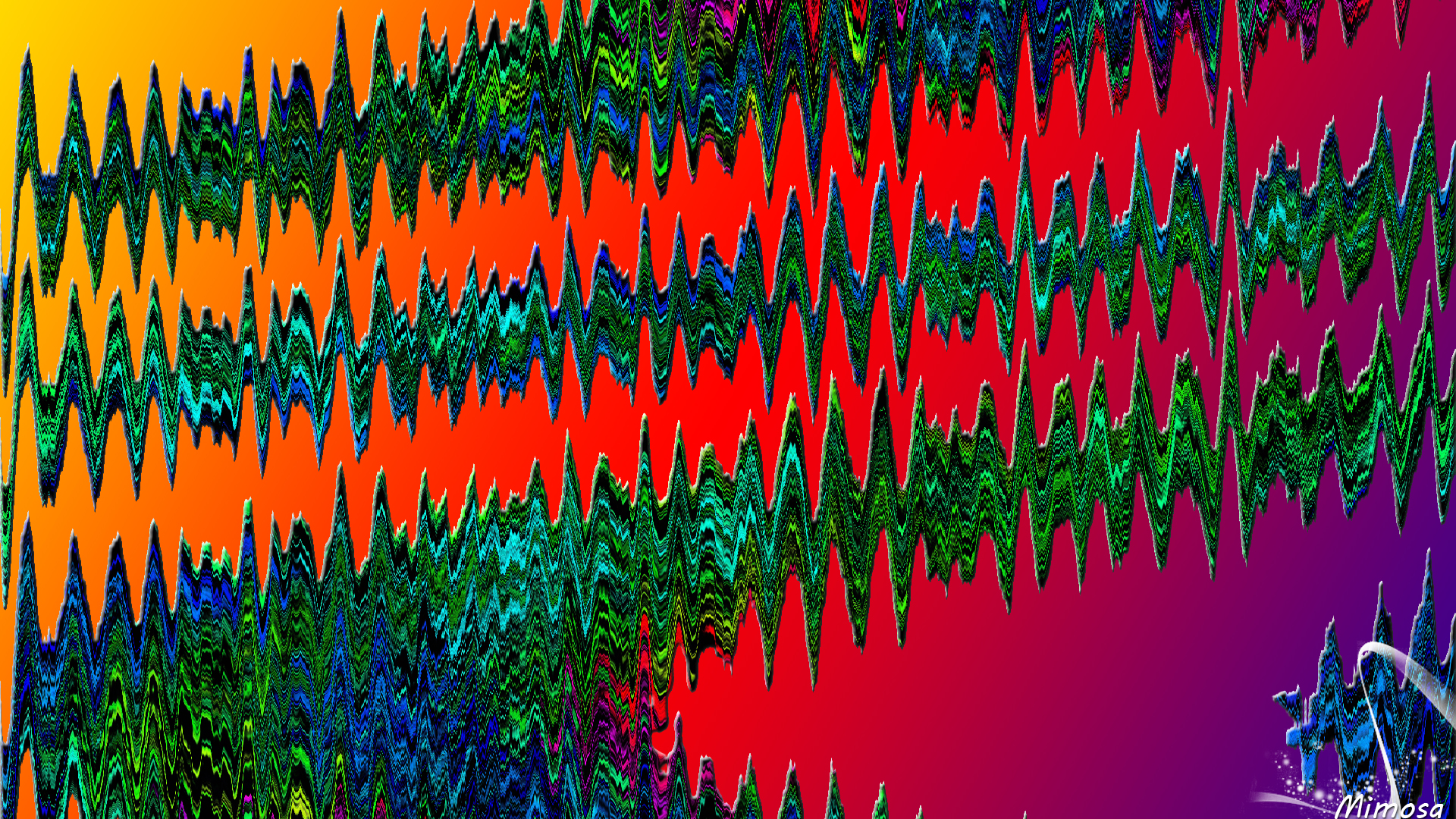 Abstract Artistic Colorful Colors Digital Art Gradient Wave 1920x1080