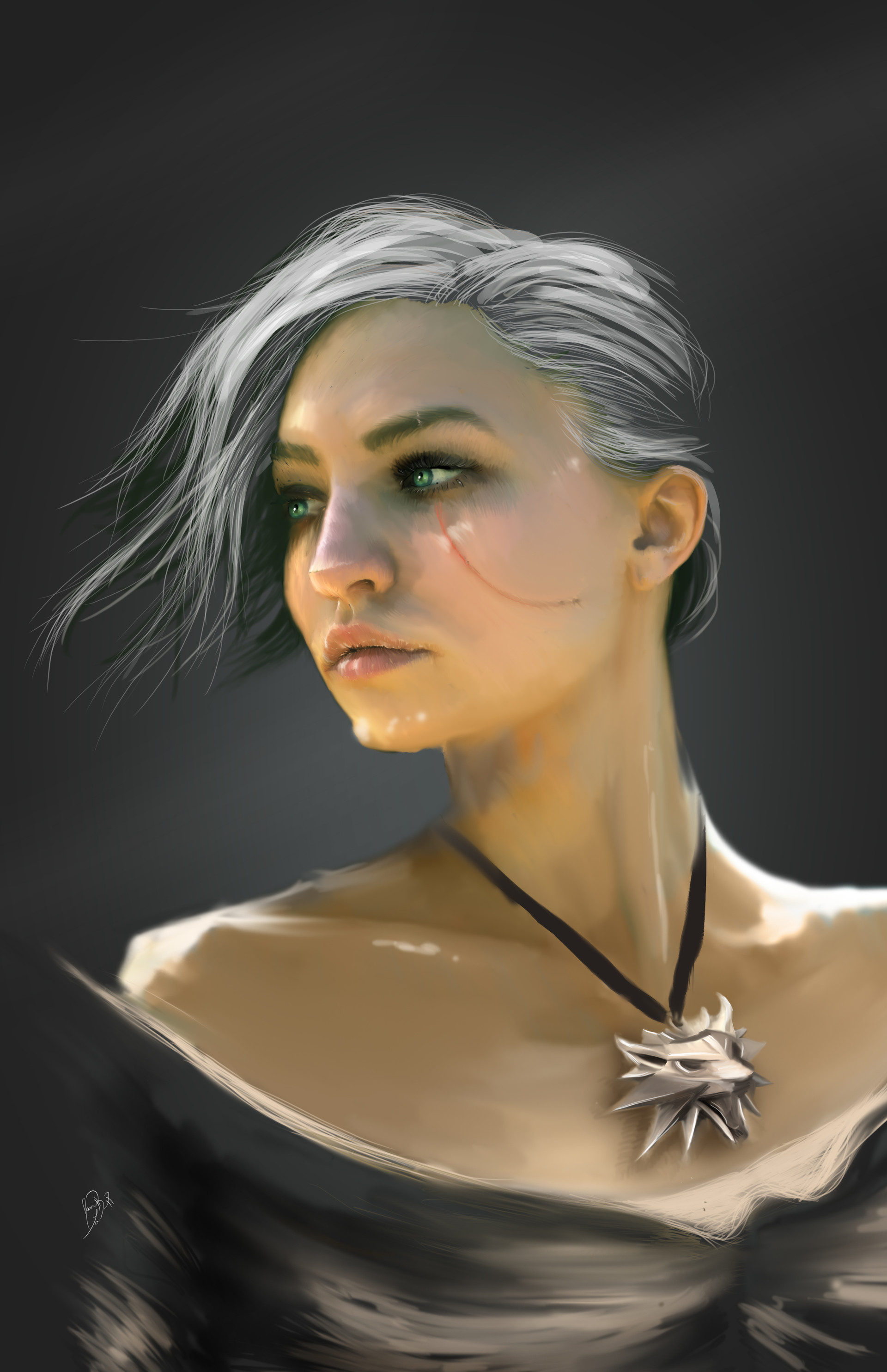 The Witcher The Witcher 3 Wild Hunt Video Game Characters Video Game Art Green Eyes Digital Art 1199