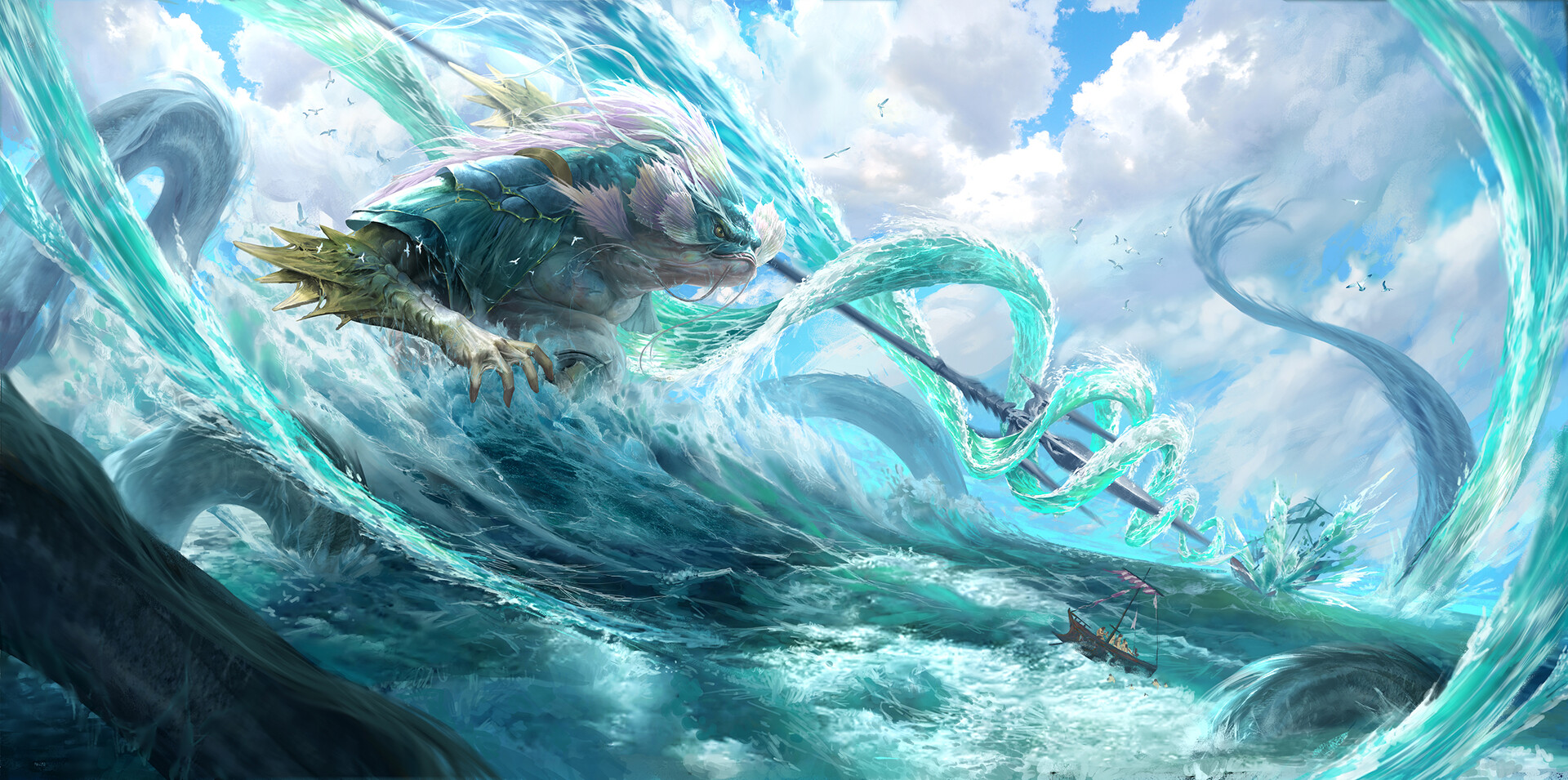 Fantasy Art Artwork Sea Monsters Creature 1920x955