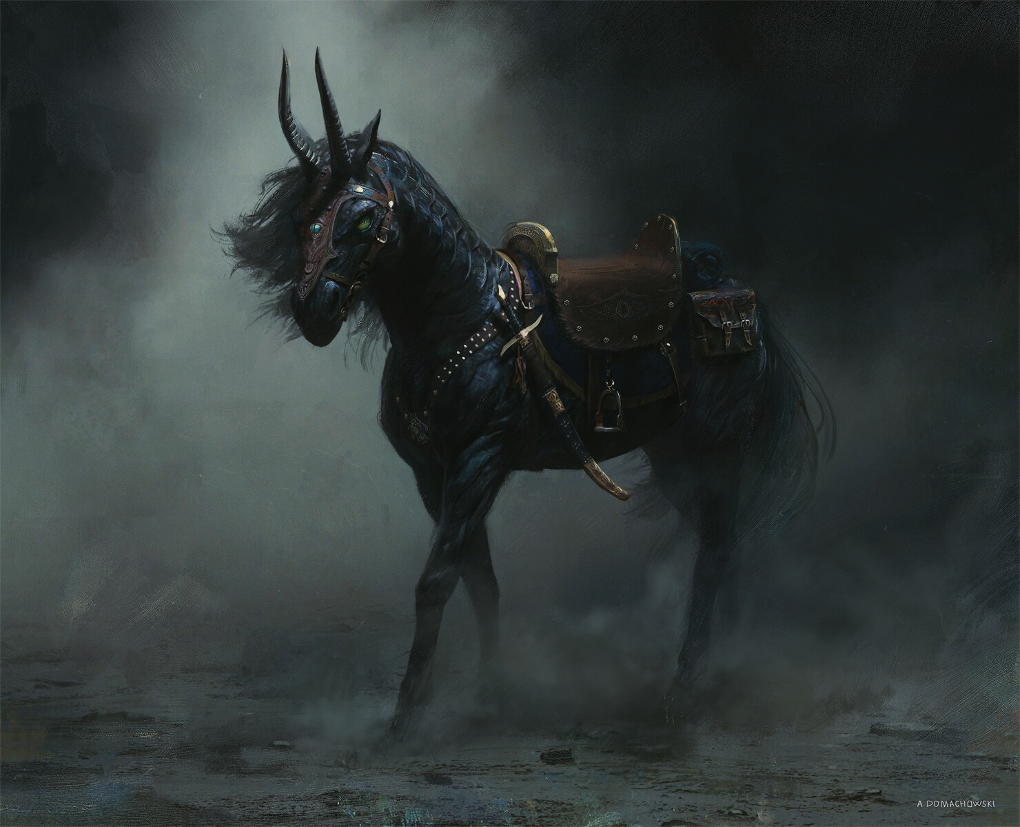 Fantasy Art Andrew Domachowski Horse Dark 1480x1200