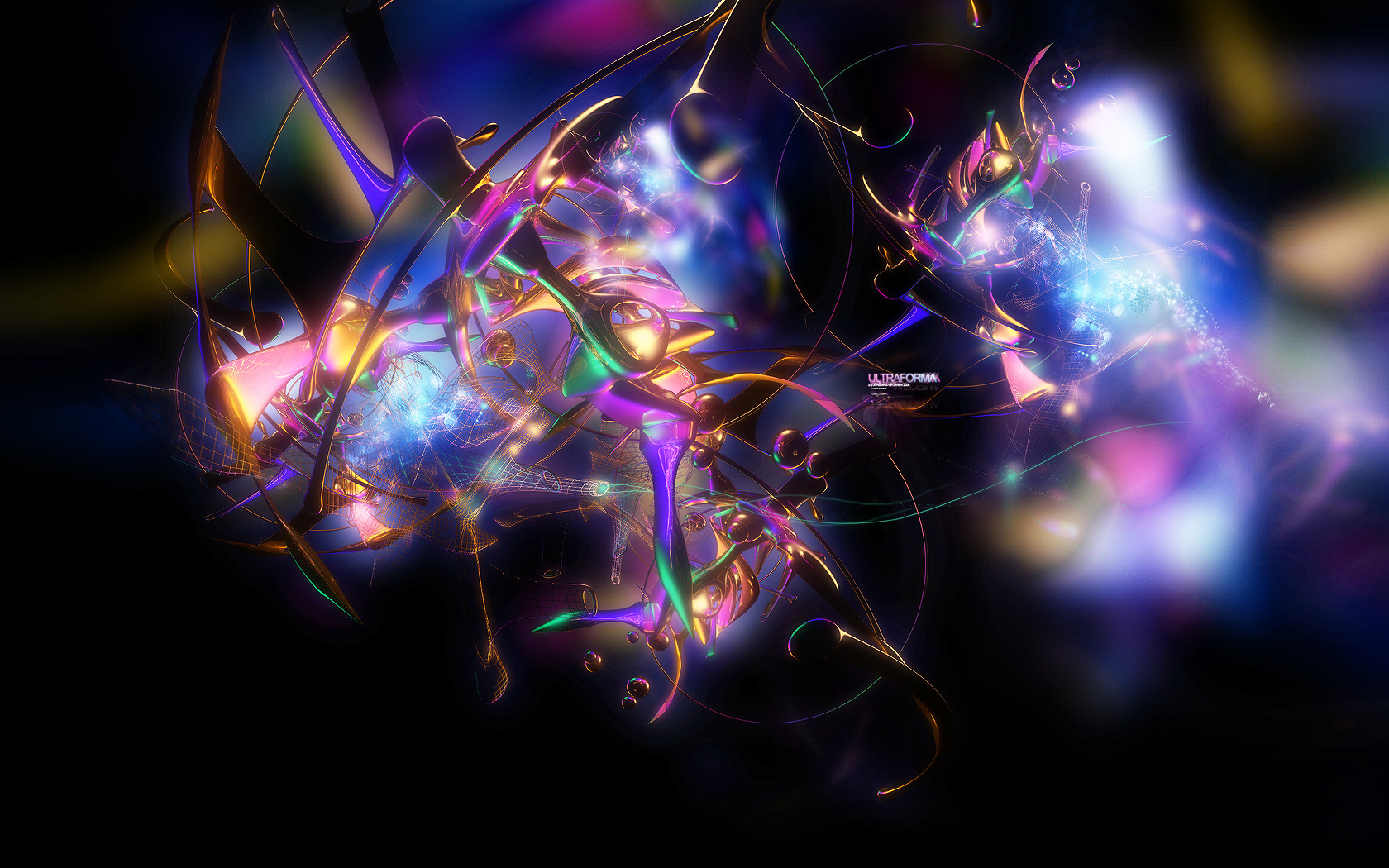 3D Abstract 3D Purple 1680x1050