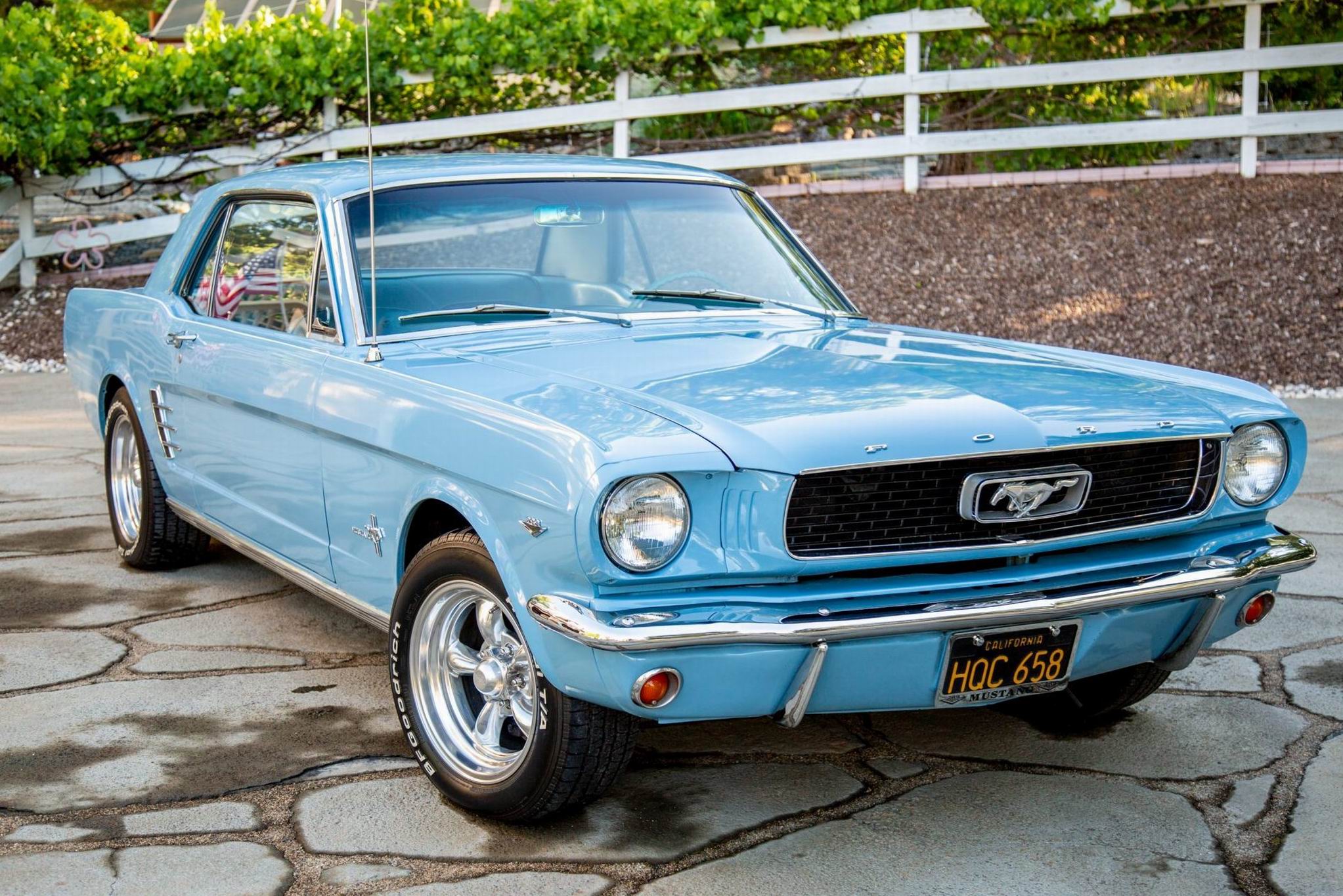 1966 Ford Mustang Blue Car Car Coupe Muscle Car Old Car 2045x1365