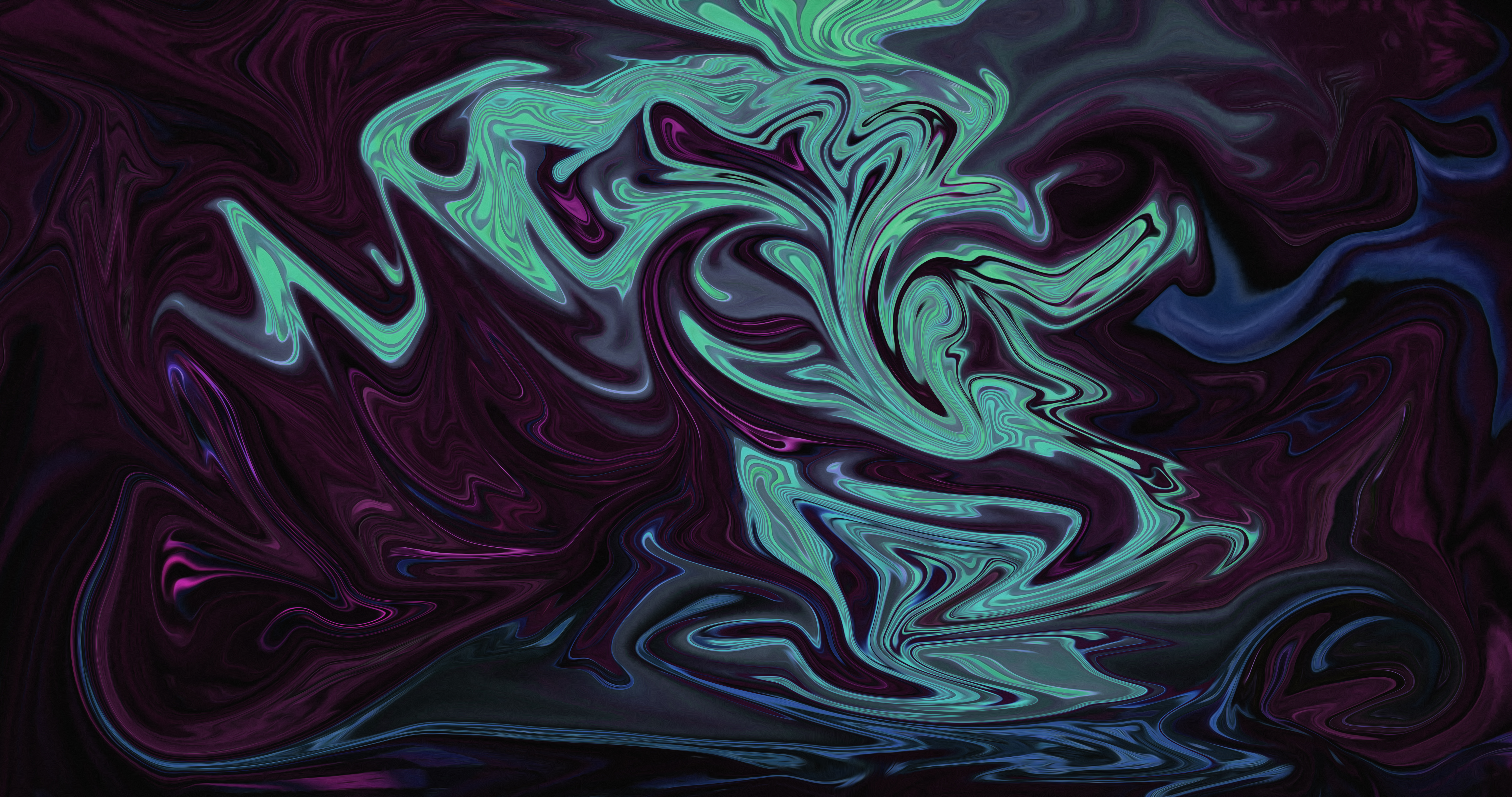 Abstract Fluid Liquid Dark Black Digital Art Artwork 8192x4320