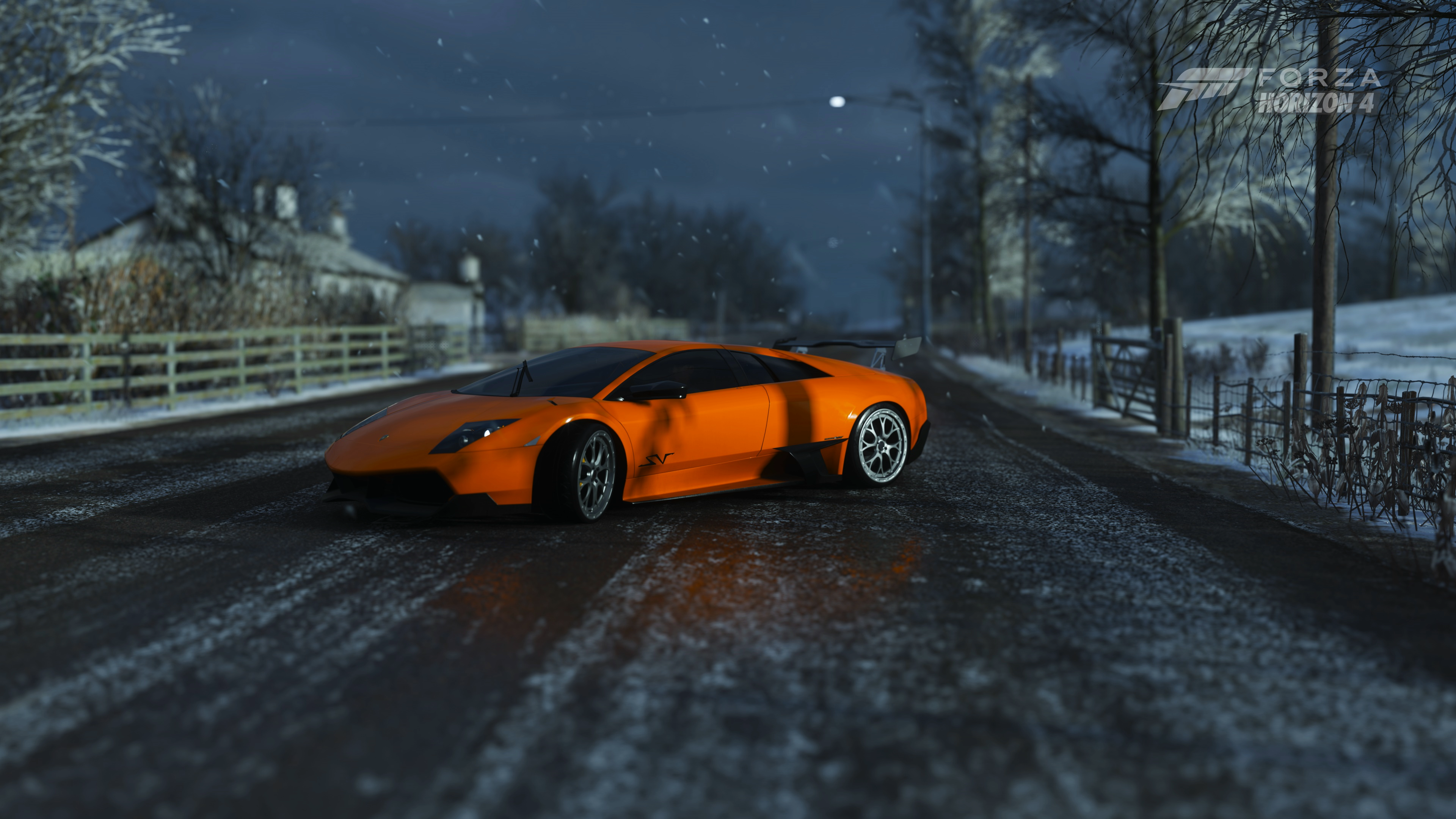 Lamborghini Murcielago Car Winter Video Game Art 4K Forza Horizon 4 3840x2160