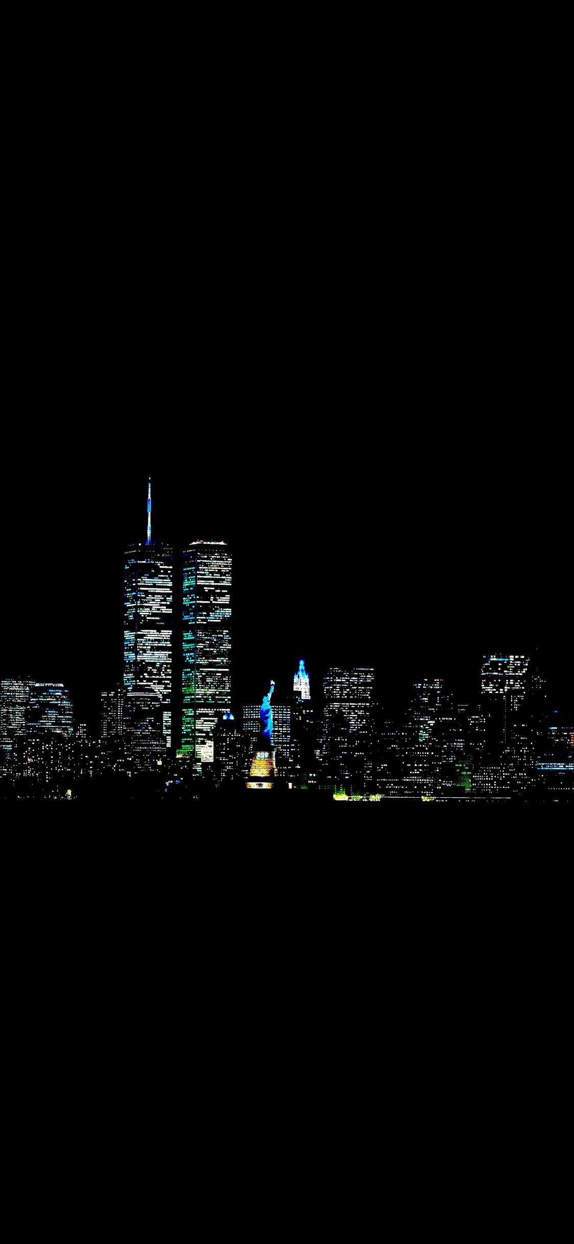 Dark Night Sky Freedom Vertical New York City USA Portrait Display 1124x2436