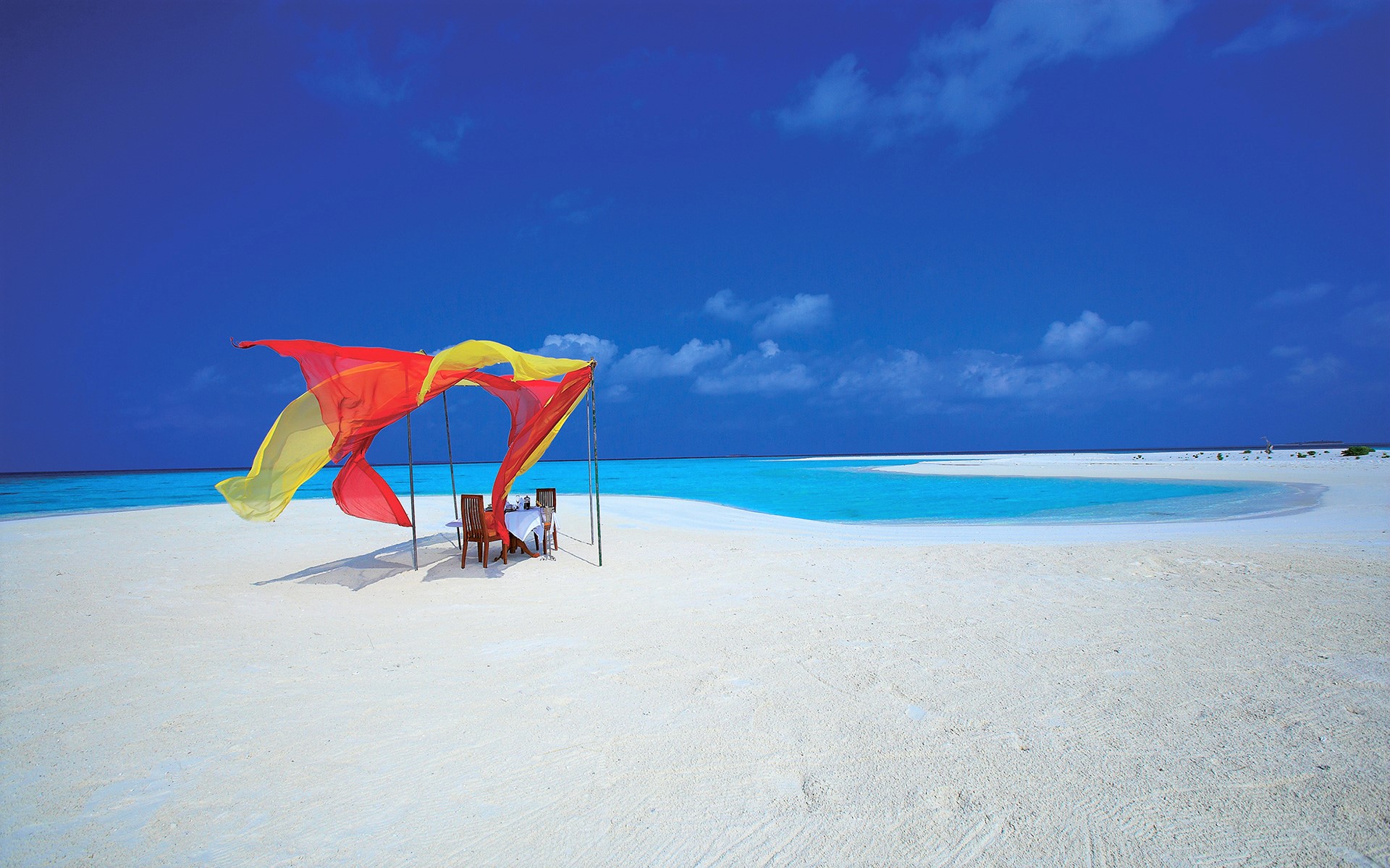 Beach Earth Horizon Maldives Ocean Sea Sky Tropical Turquoise 1920x1200