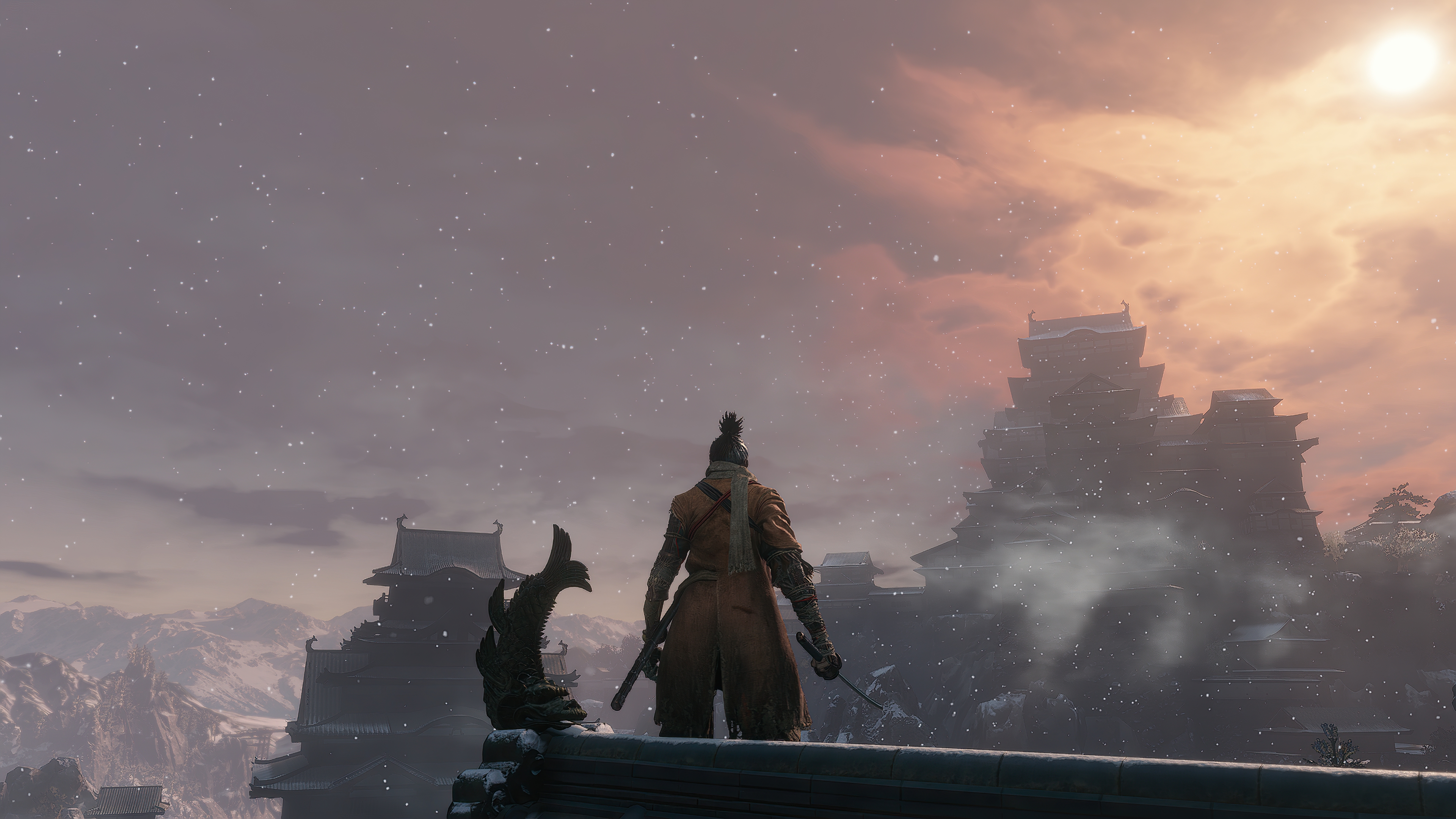 Sekiro Shadows Die Twice Landscape Katana Shinobi Samurai Video Game Art Snow 3840x2160