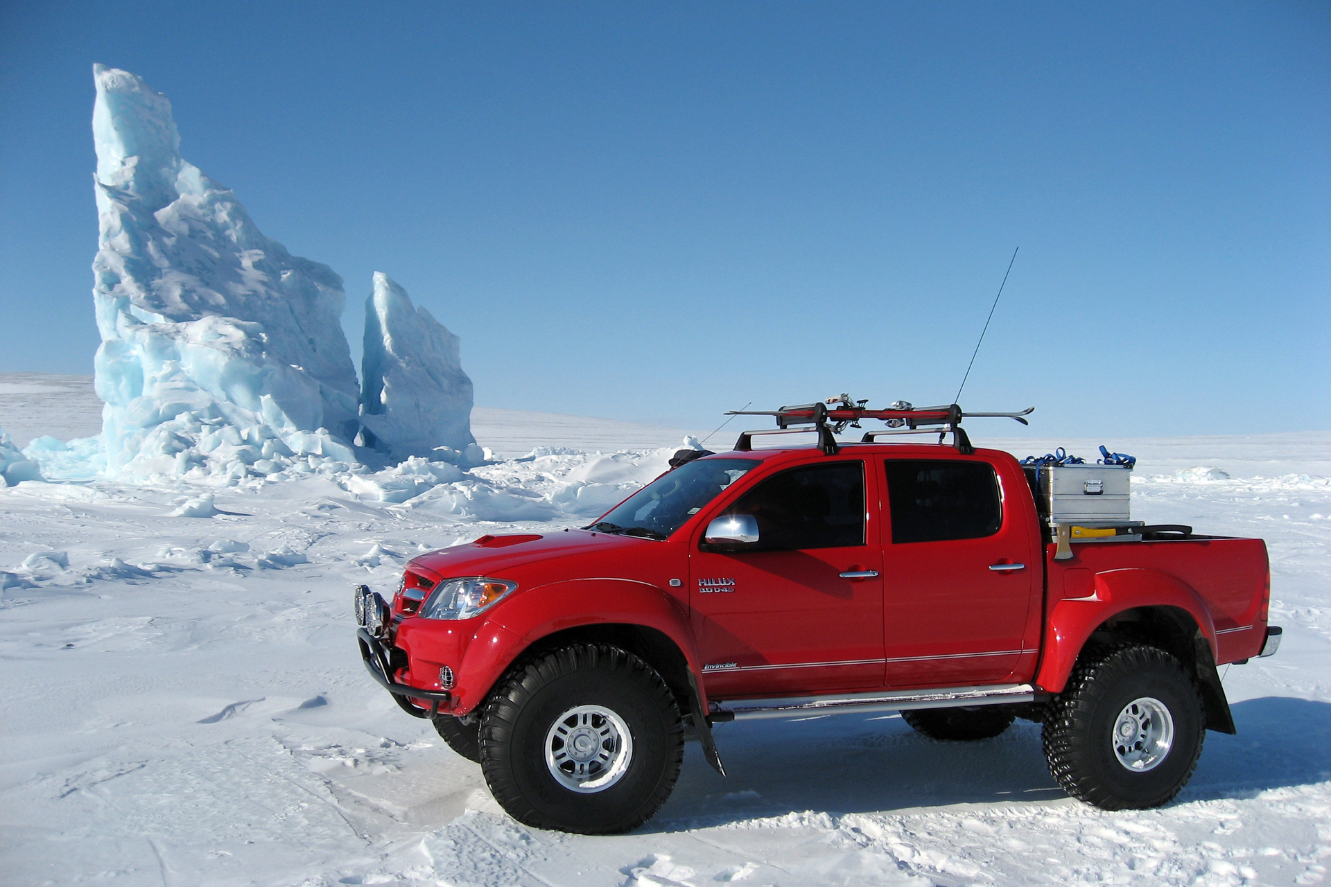 Toyota Toyota Hilux Top Gear Vehicle Ice Outdoors Red Cars Car 1920x1280