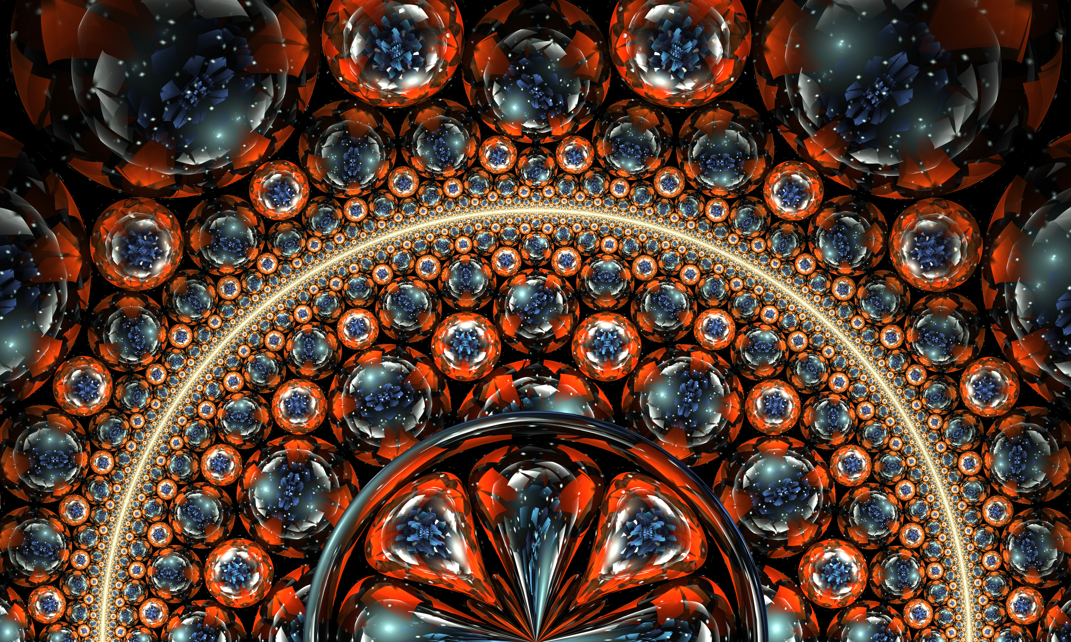 Artistic Colors Fractal Pattern Sphere 3600x2160