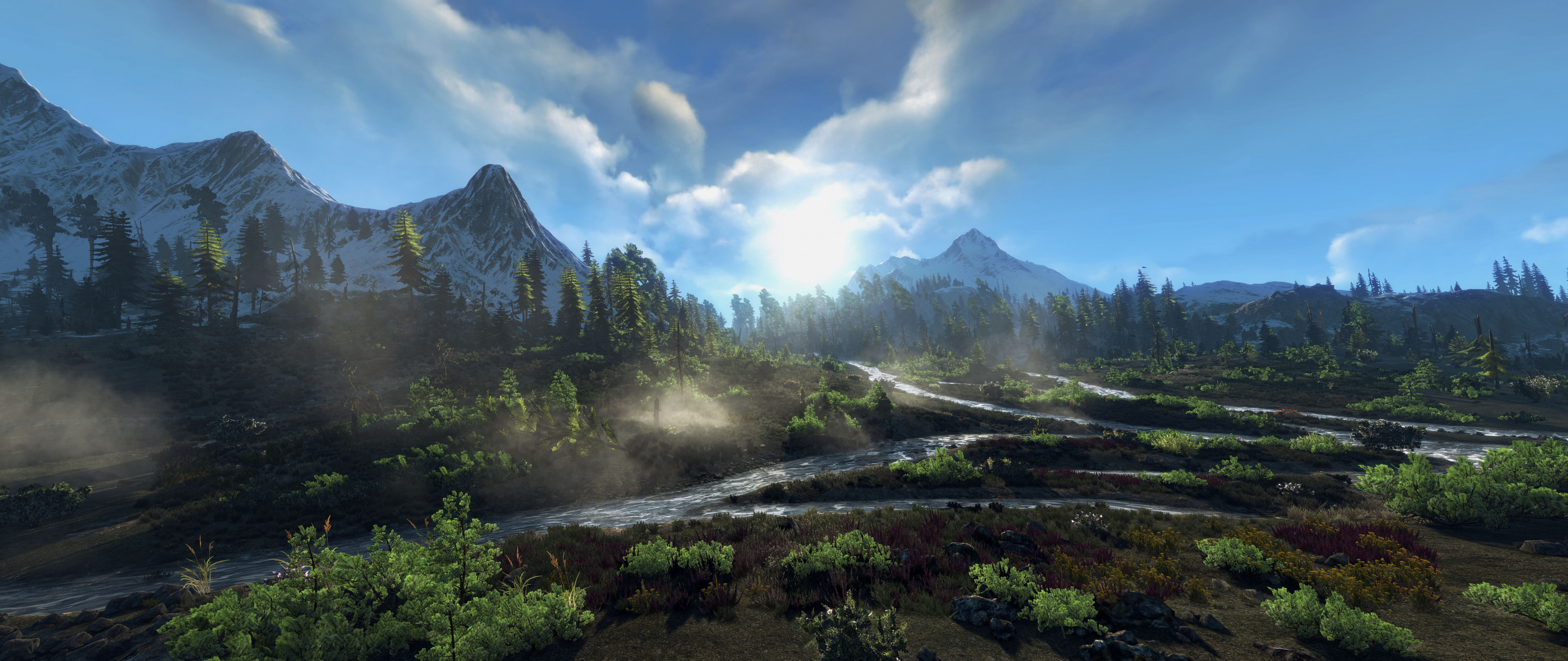 White Mountains Landscape CD Projekt RED Lake Screen Shot The Witcher 3 Wild Hunt Clear Sky The Witc 3034x1280